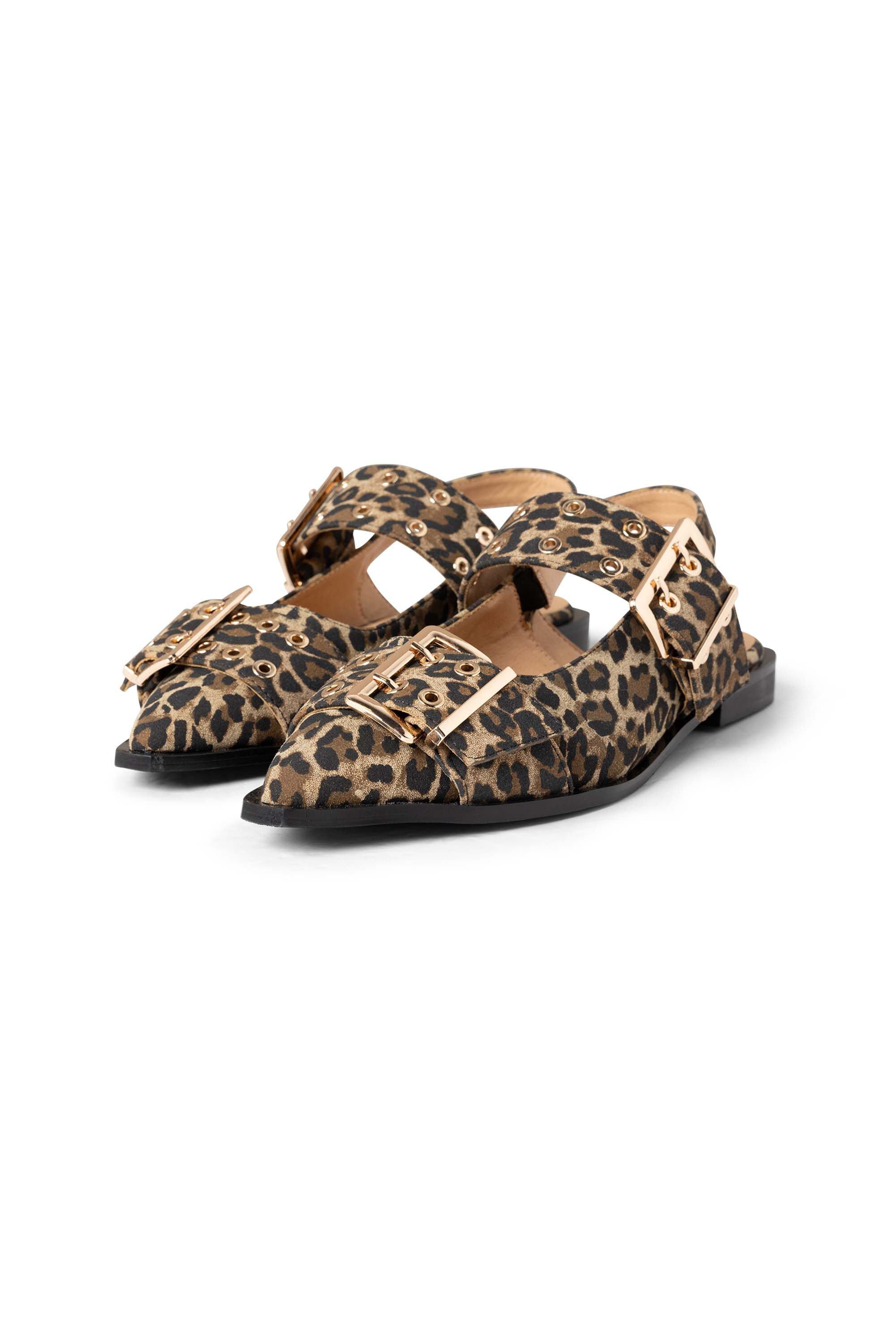 Norah Panterprint slingback met gespsluiting black/brown 218052-032-36