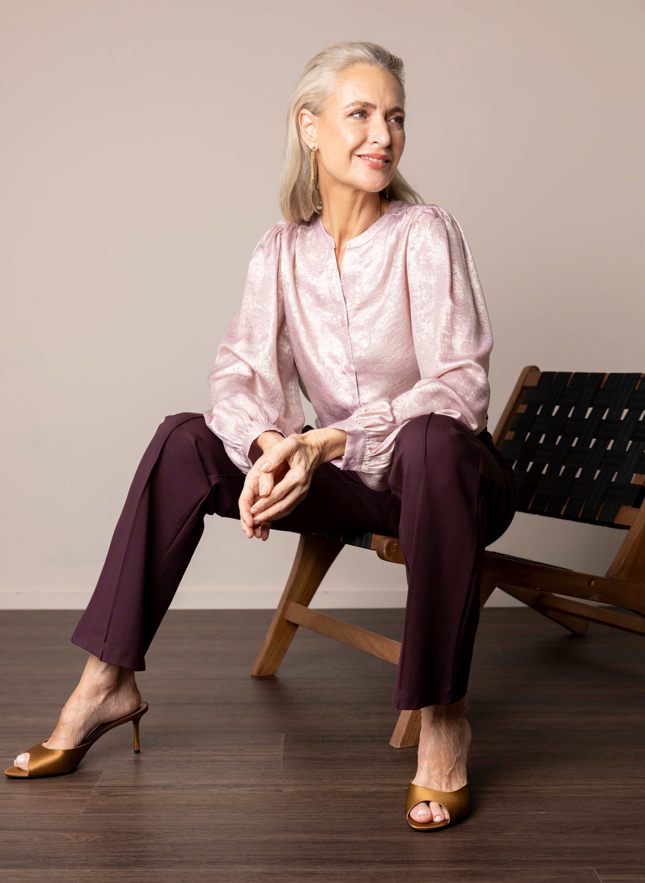 Norah Lichtroze blouse met glans light rose 218054-901-44