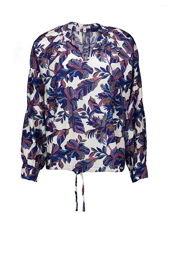 Norah Off-white blouse met botanische print multicolor 218061-002-40