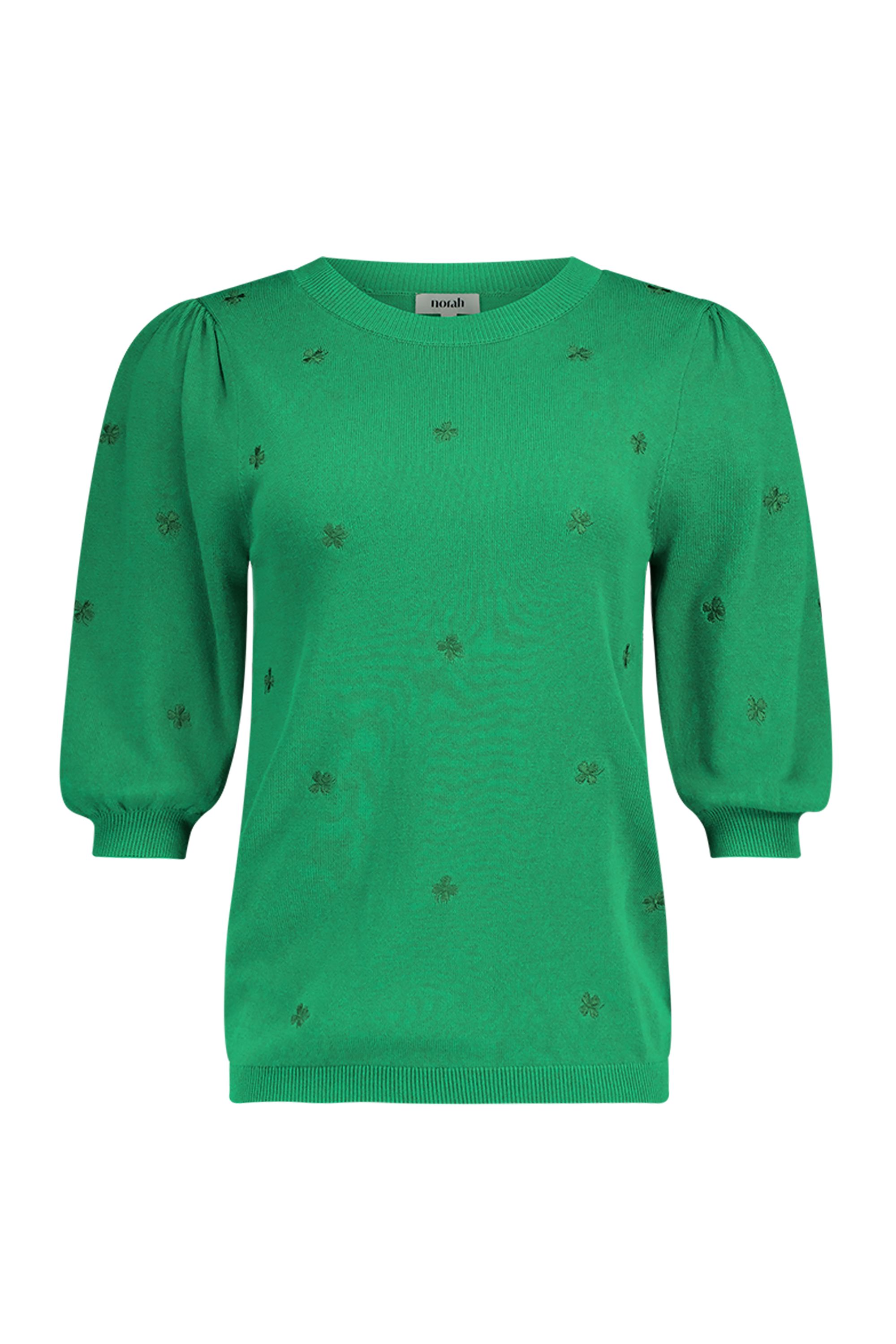 Norah Groen shirt met klavertjes green 218063-500-34