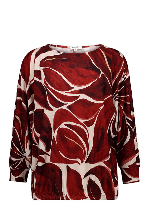 Norah Bordeaux shirt met bloemenprint brown/red 218068-236-46