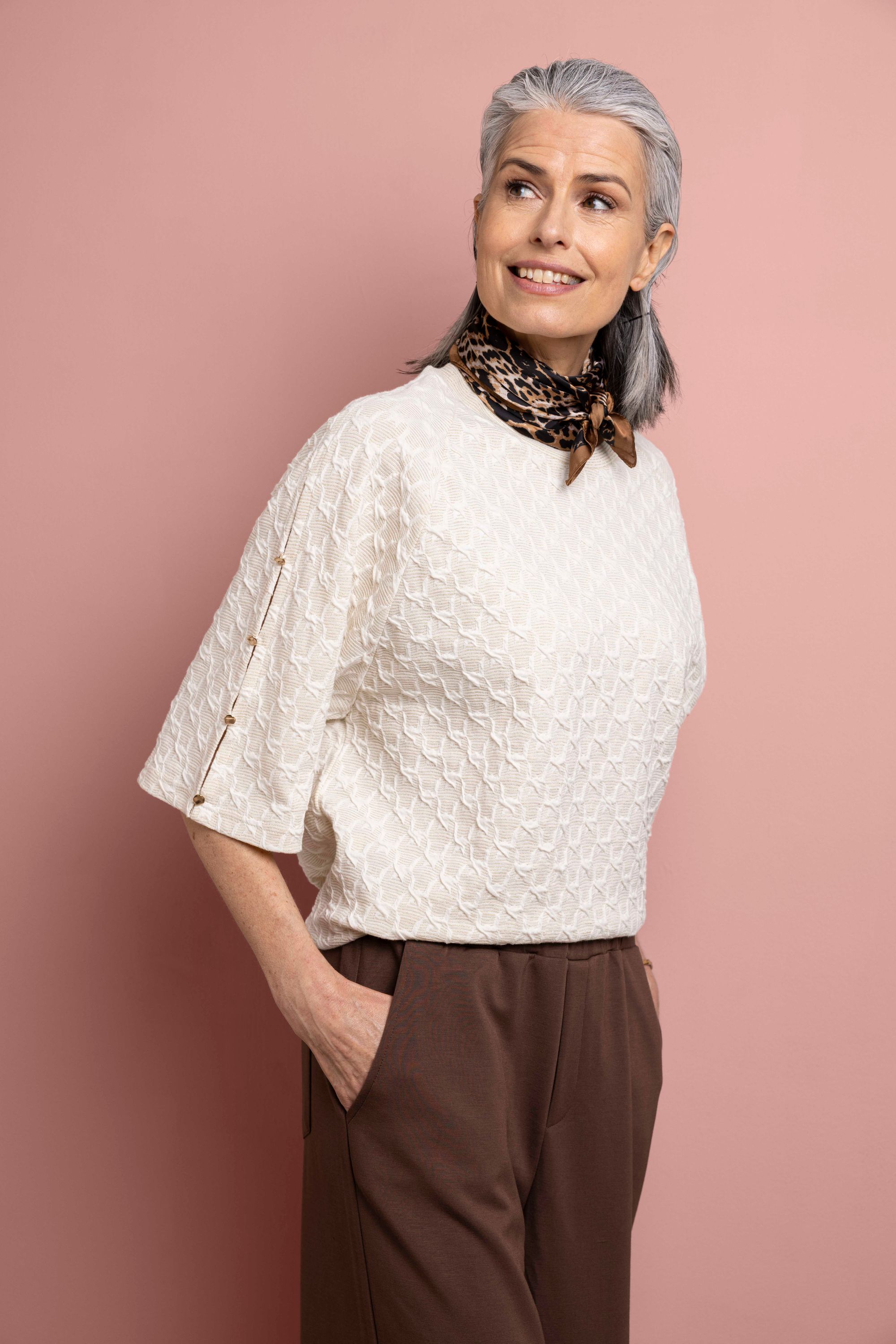 Norah Ecru sweater met glans ecru multicolor 218080-122-36