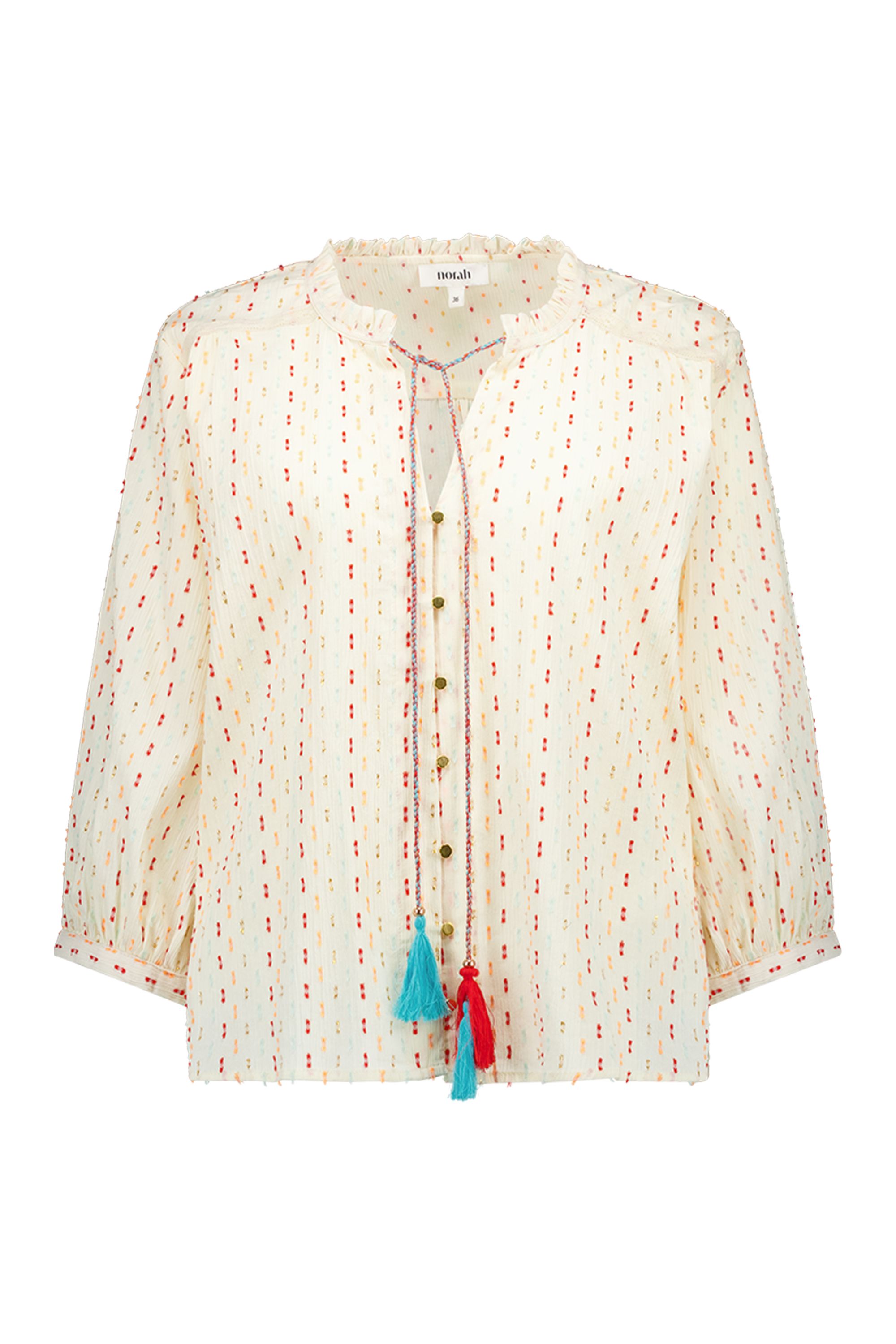 Norah Boho blouse met kwastjes multicolor 218083-002-34