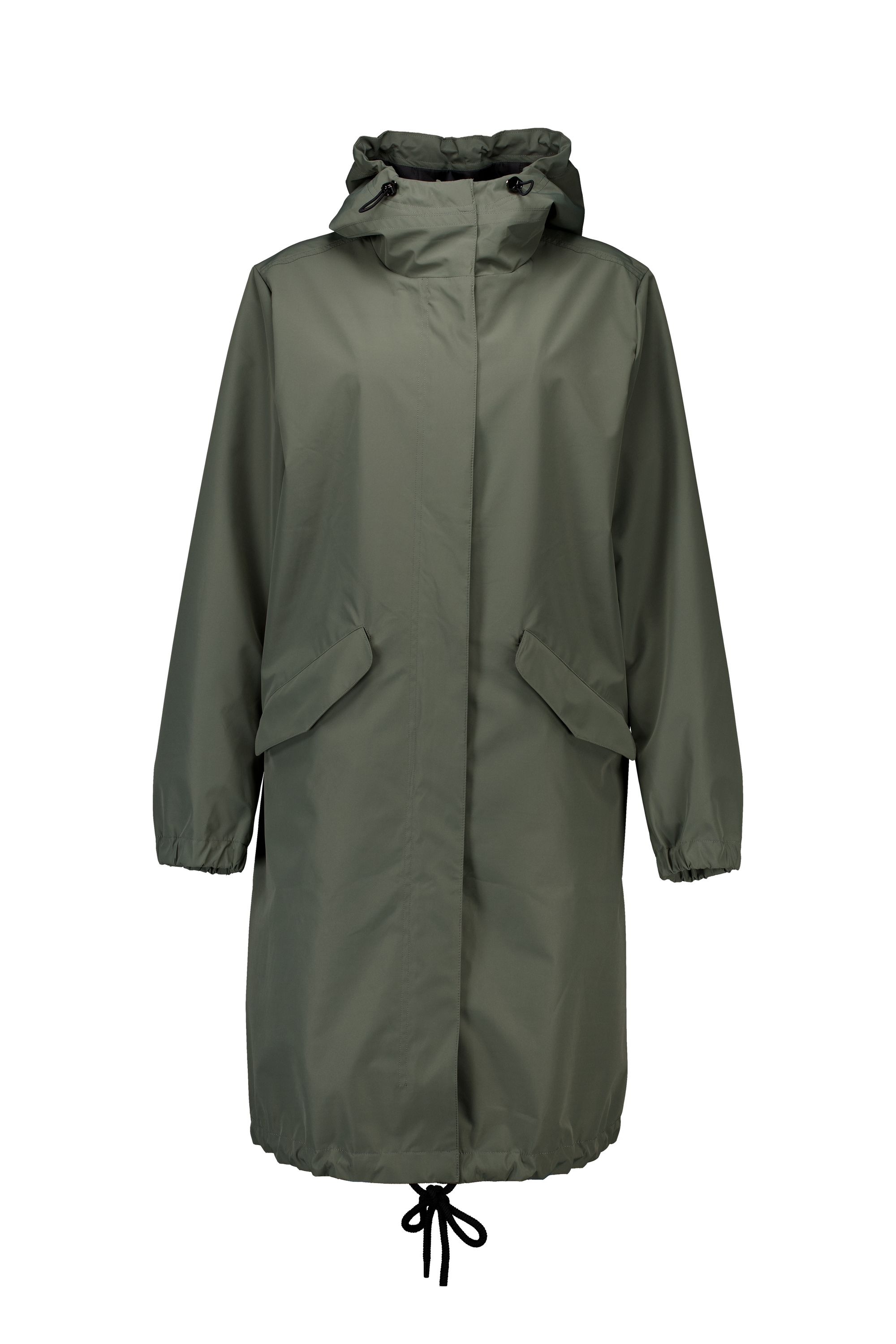 Norah Groene parka jas met capuchon army green 218084-595-34