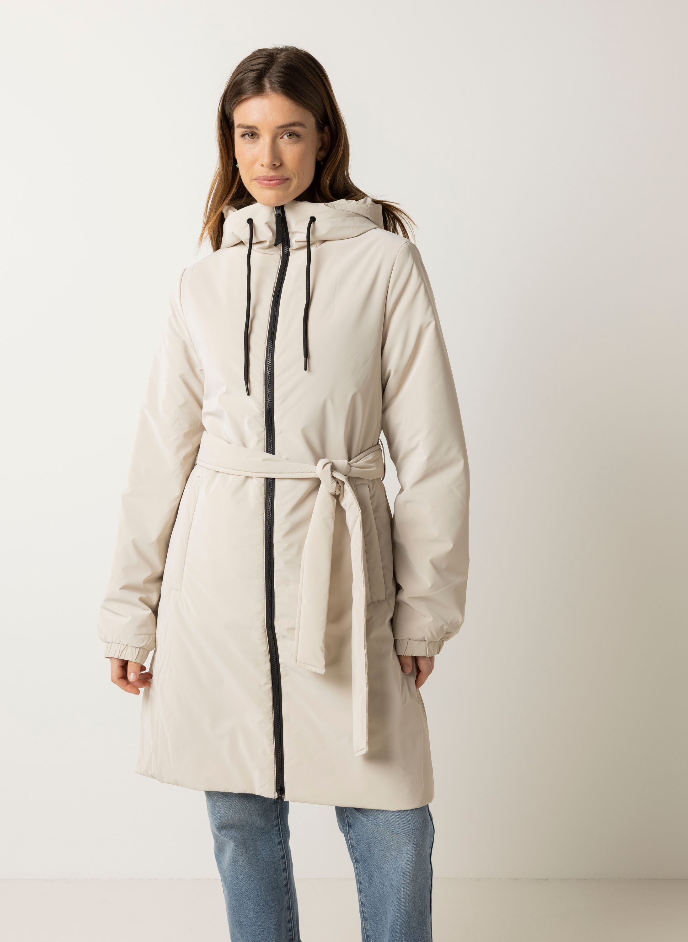 Norah Zandkleurige regenjas met capuchon light sand 218085-111-34