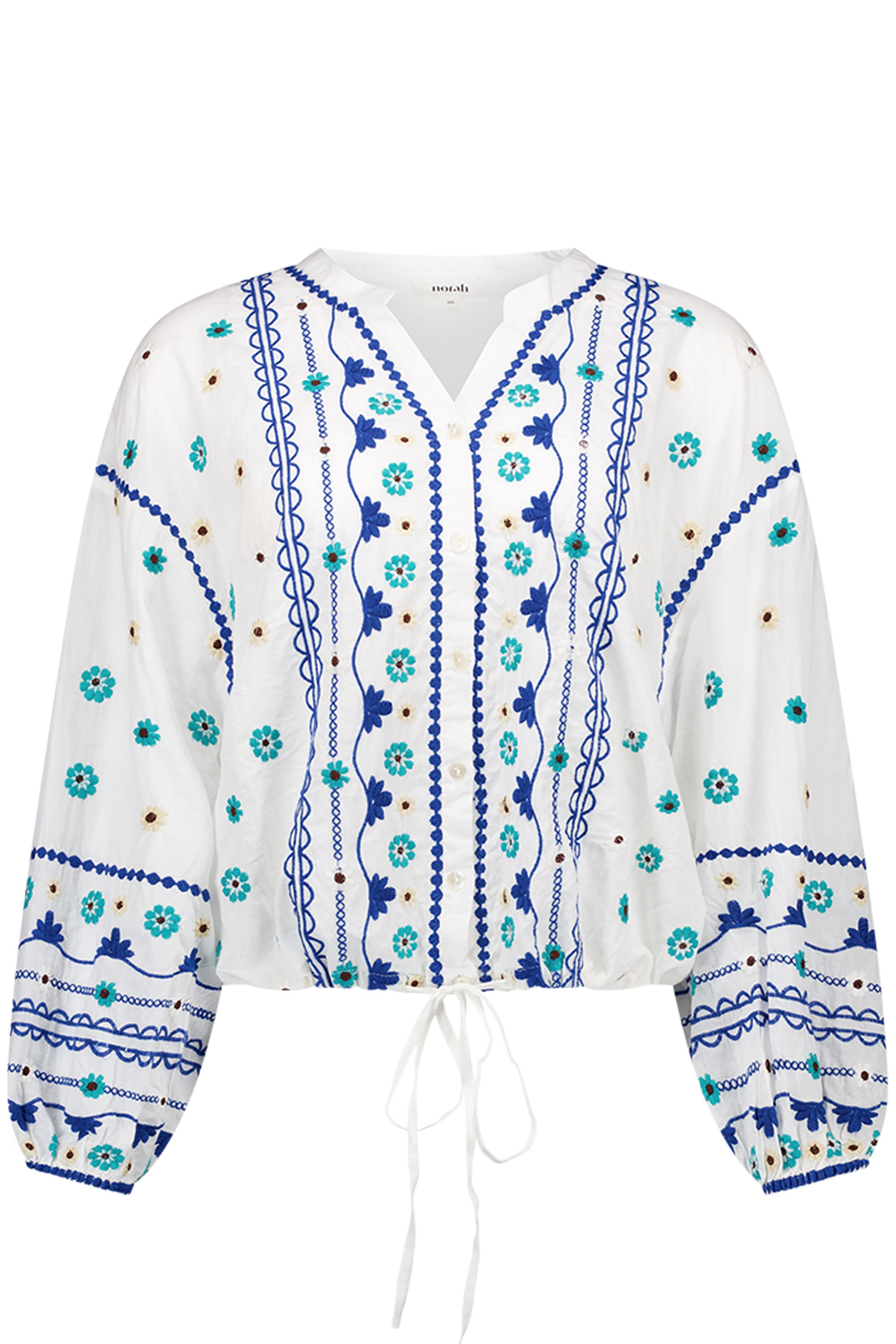 Norah Witte boho blouse white/blue 218095-135-48