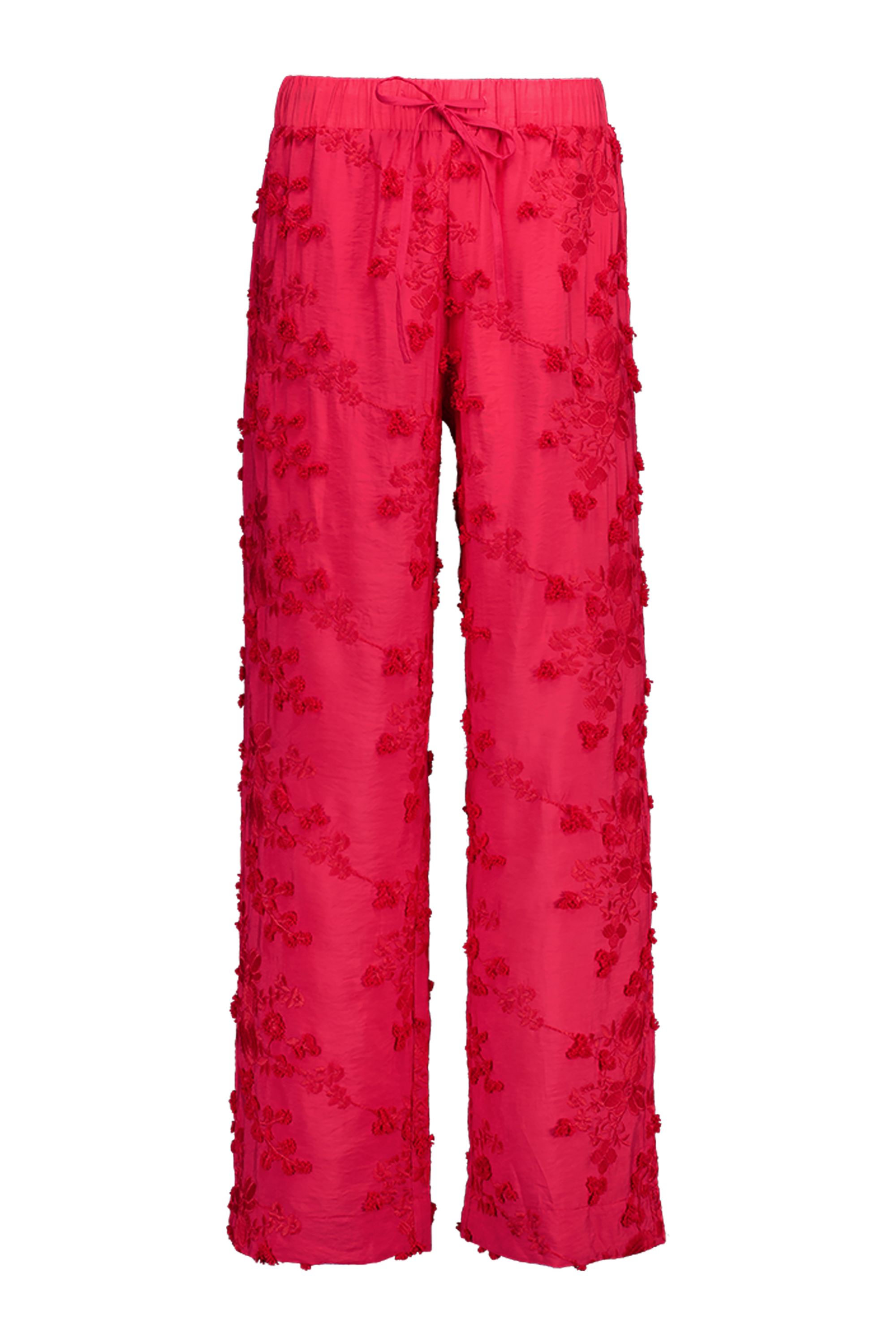 Norah Straight fit broek | Roze | Bloemen cerise 218097-952-42