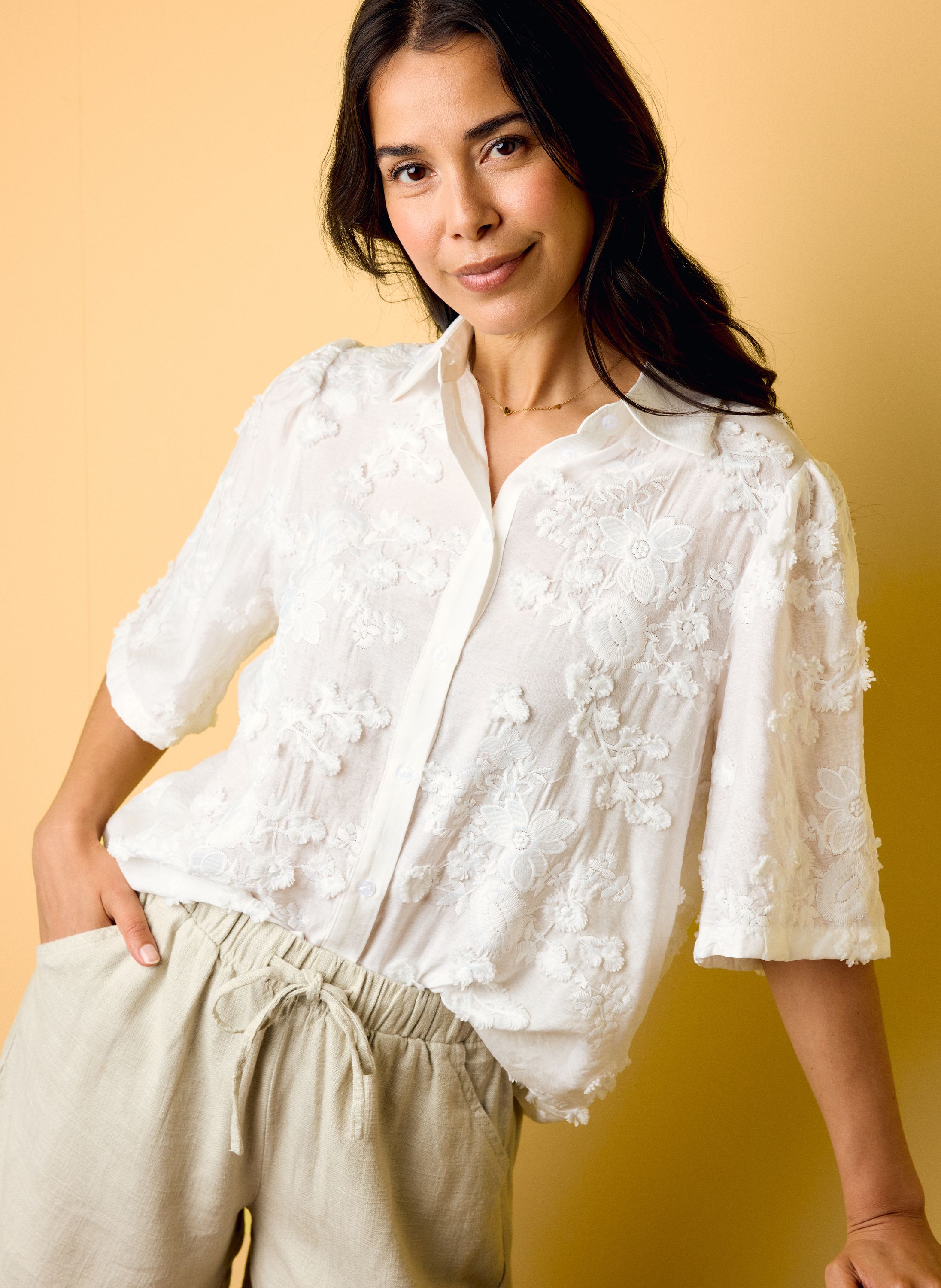 Norah Witte blouse met bloemen white 218098-100-40