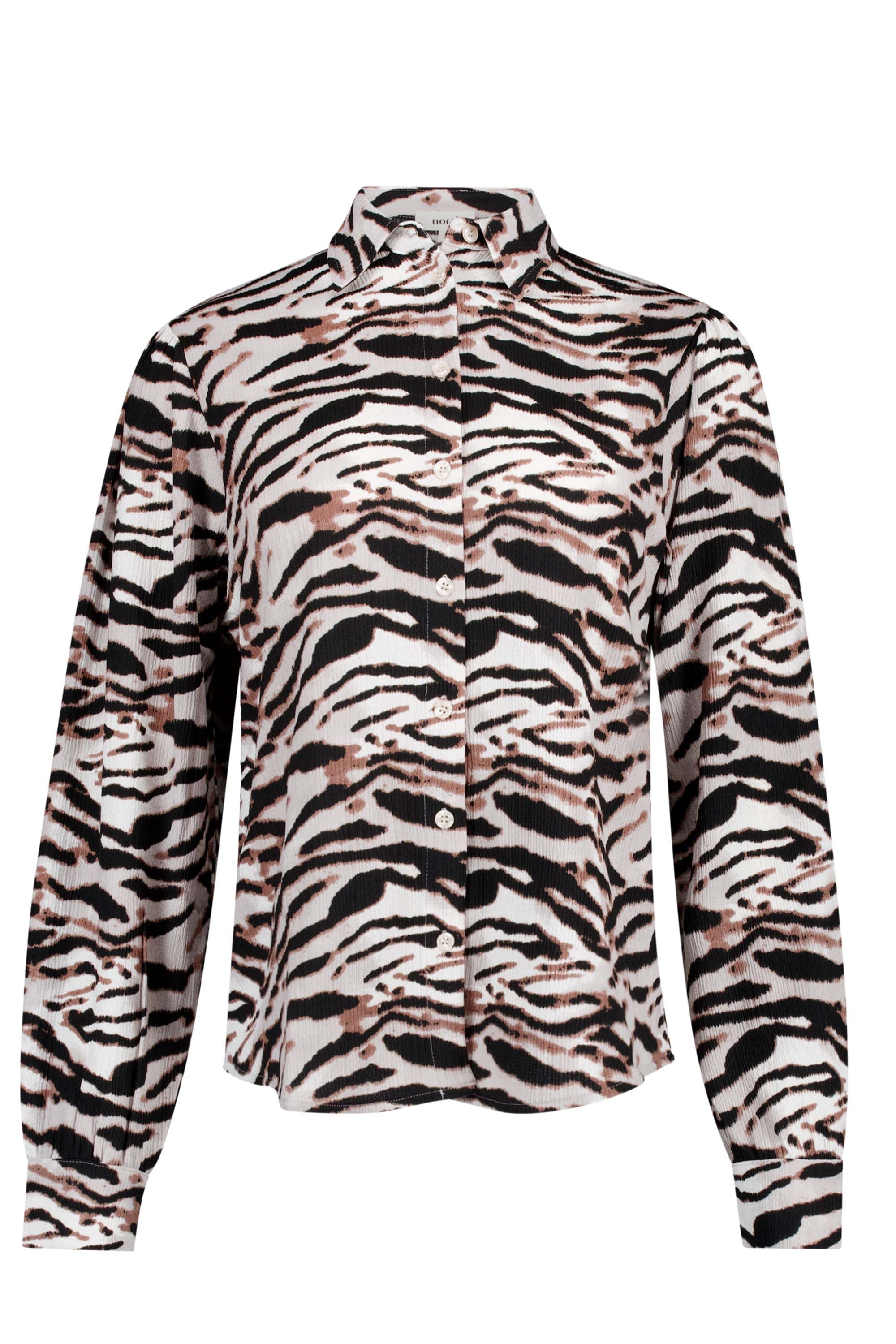 Norah Blouse met zebra print ecru/black 218100-170-34