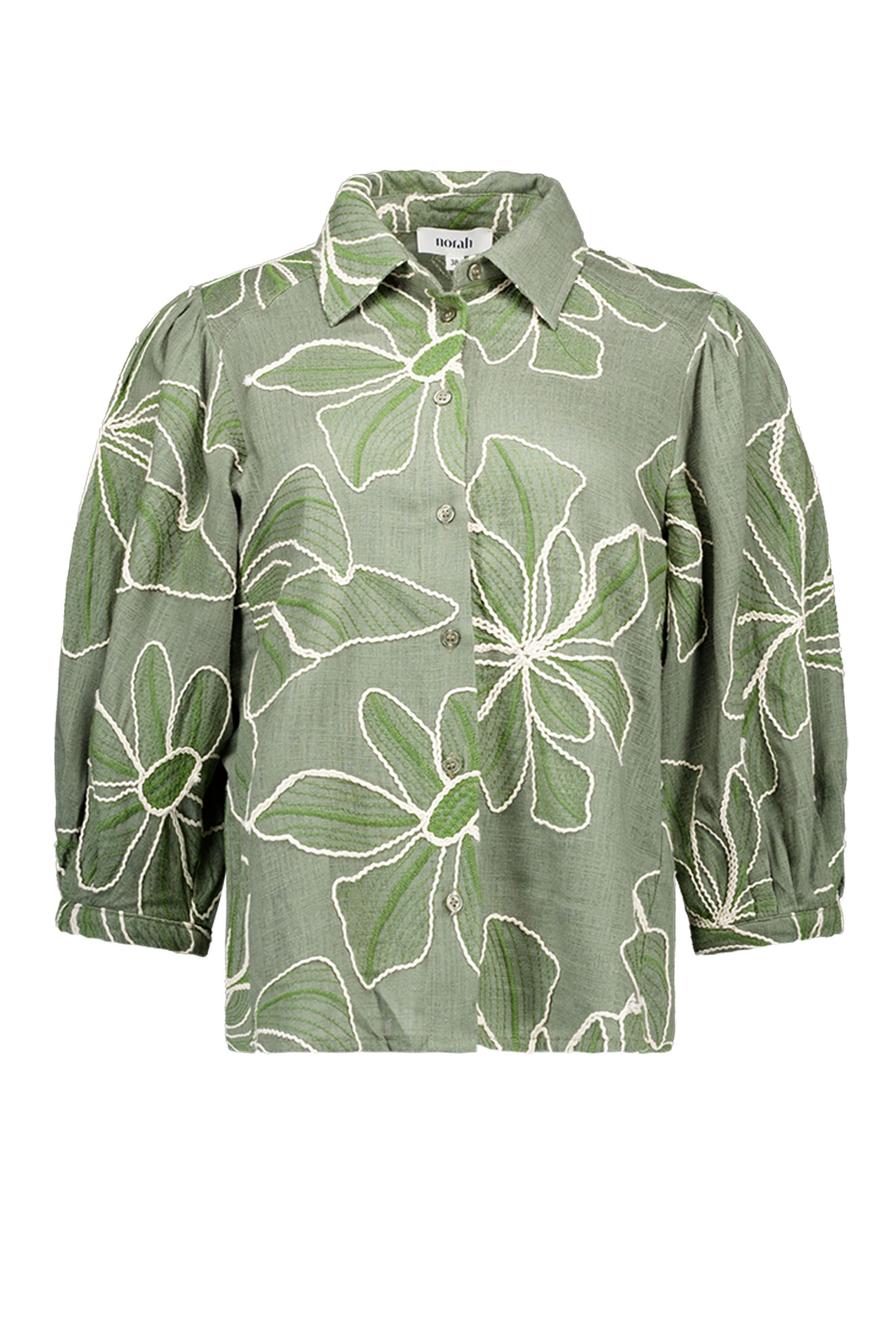 Norah Groene blouse met borduursels green multicolor 218113-520-42
