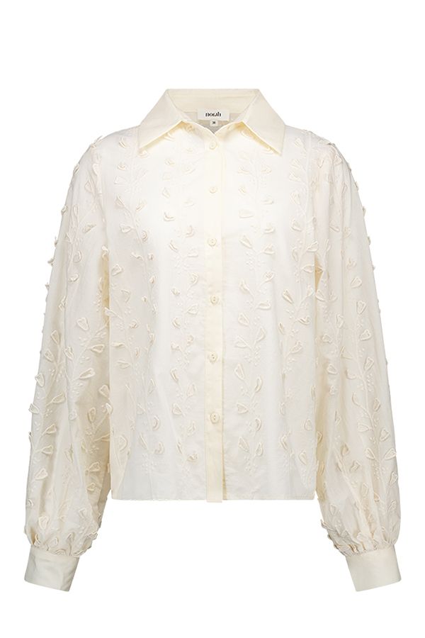 Norah Ecru blouse met structuur ecru 218115-102-42