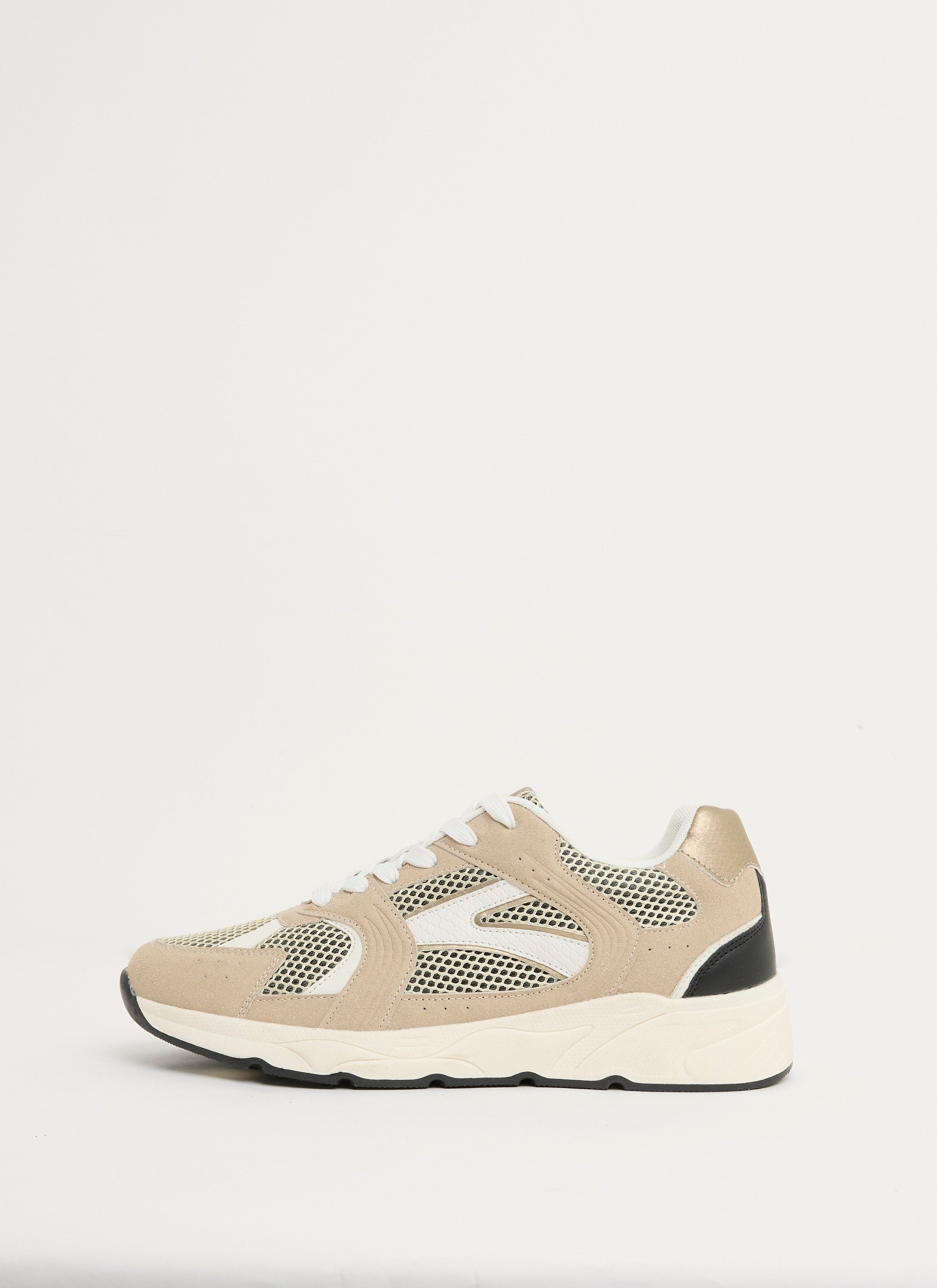 Norah Taupe sneaker met mesh details taupe multicolor 218123-207