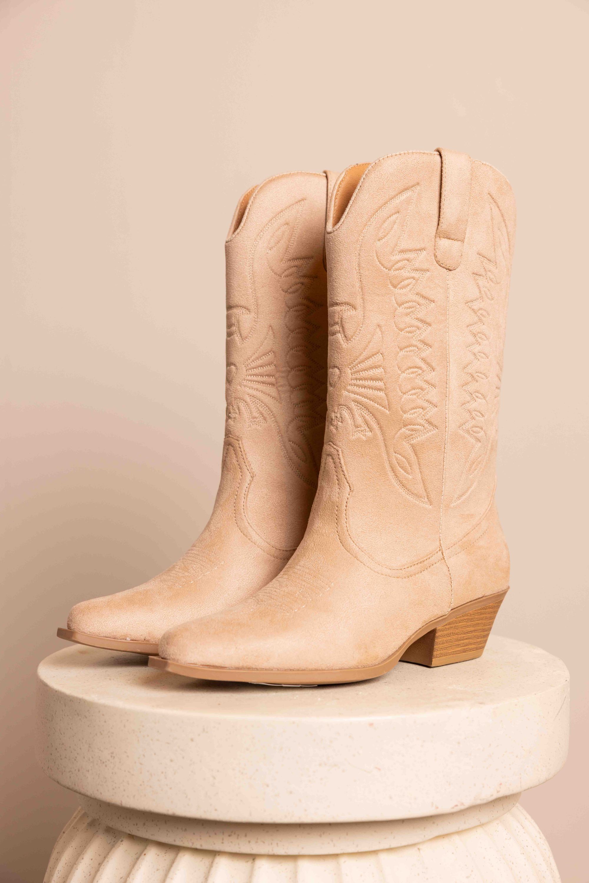 Norah Beige laars met blokhak beige 218127-106-42