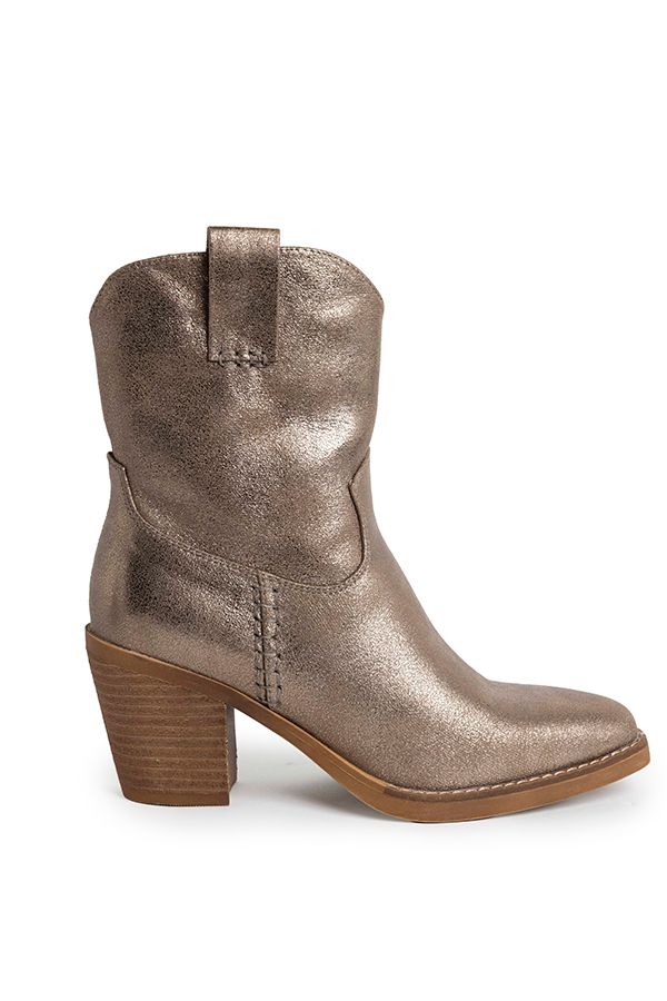 Norah Bronzen enkellaars met blokhak bronze 218129-310-39