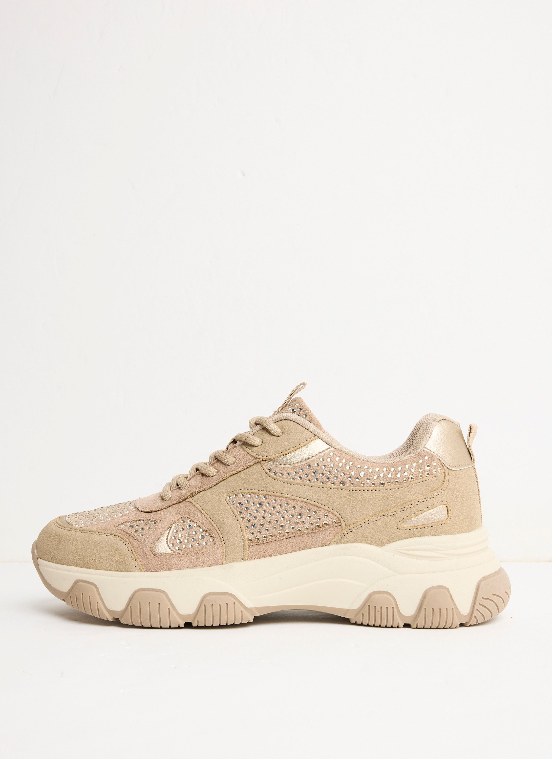 Norah Roze sneaker met strass steentjes baby pink 218140-902