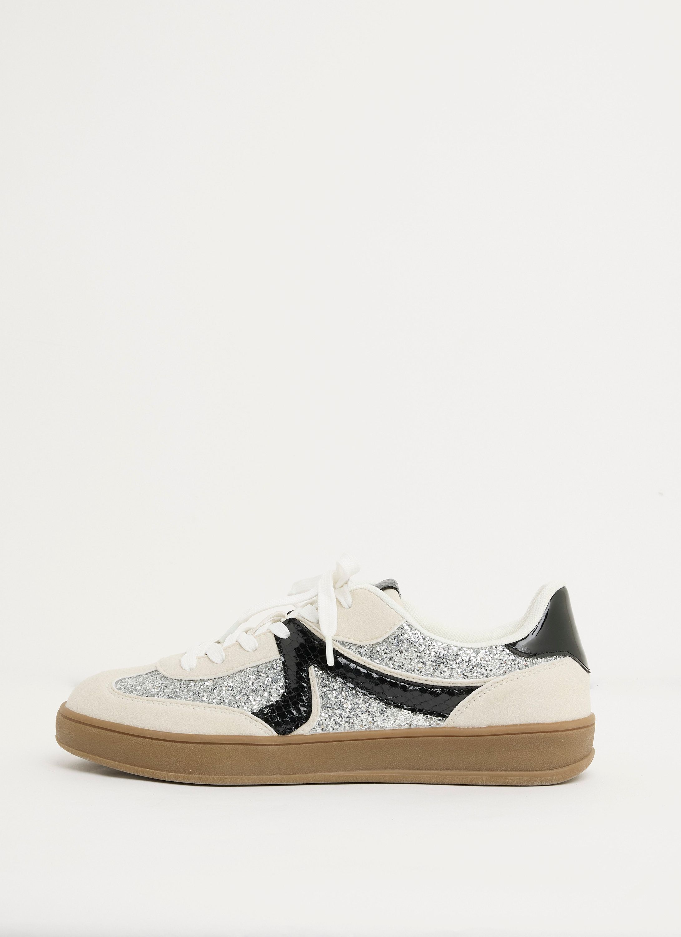 Norah Beige sneaker met glitterdetails silver multicolor 218141-093