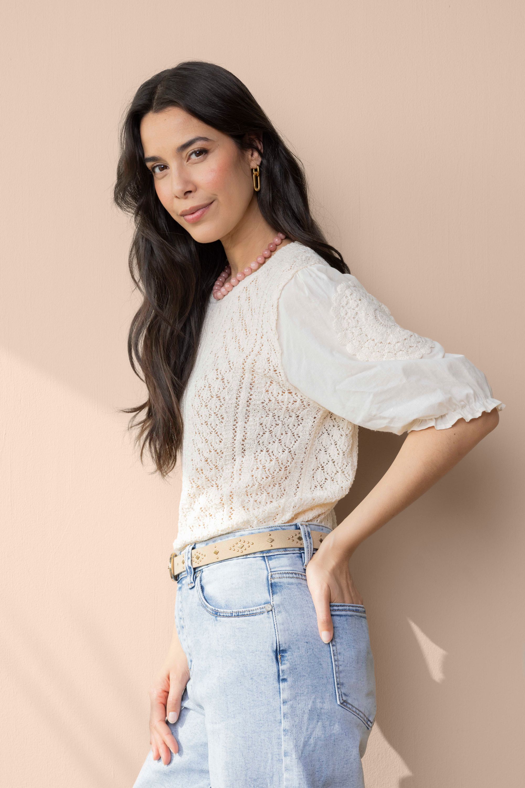 Norah Ecru gebreide trui ecru 218156-102-34