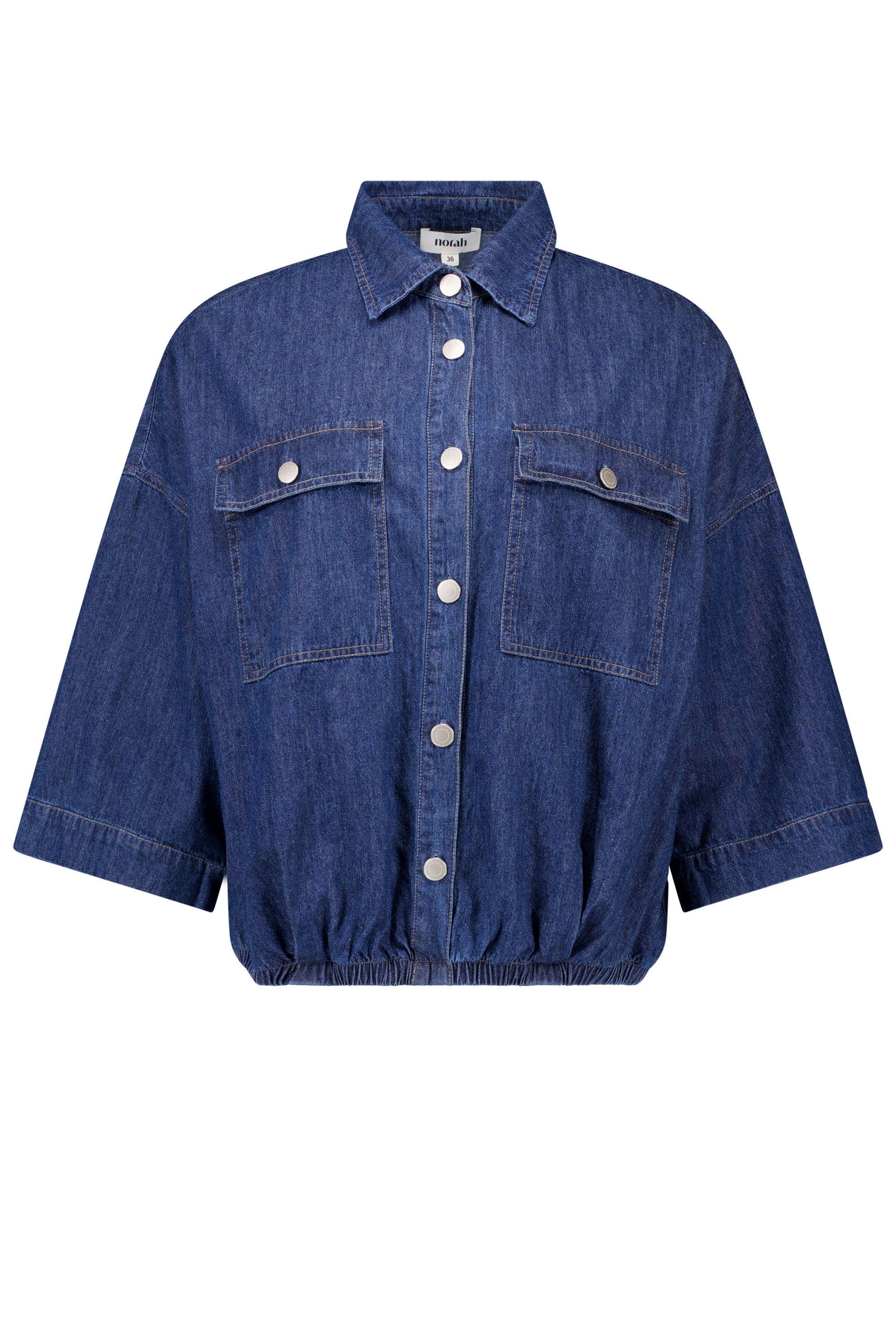 Norah Donkerblauwe denim blouse denim blue 218159-472