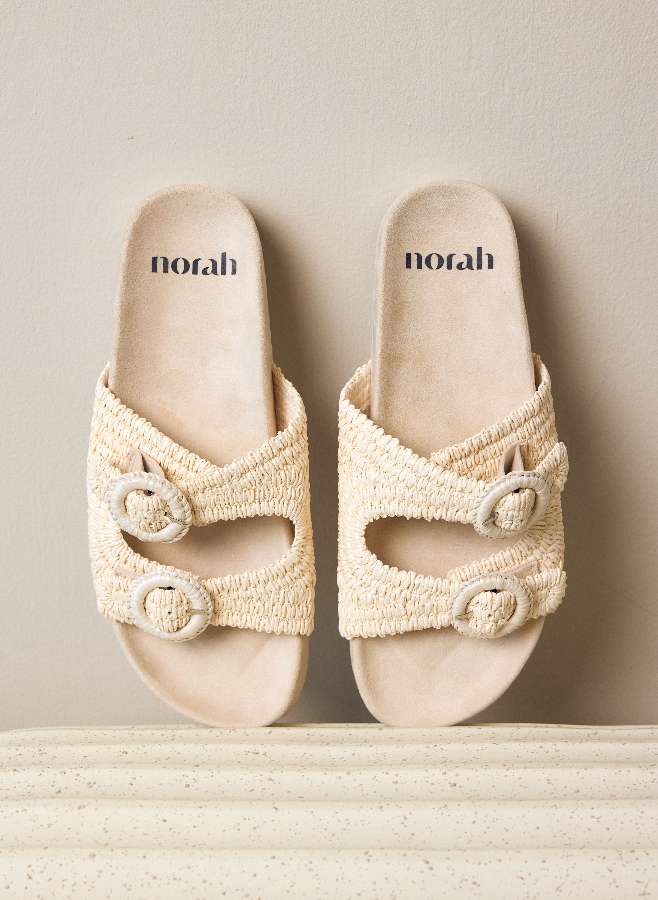Norah Beige raffia slipper beige 218166-106-41
