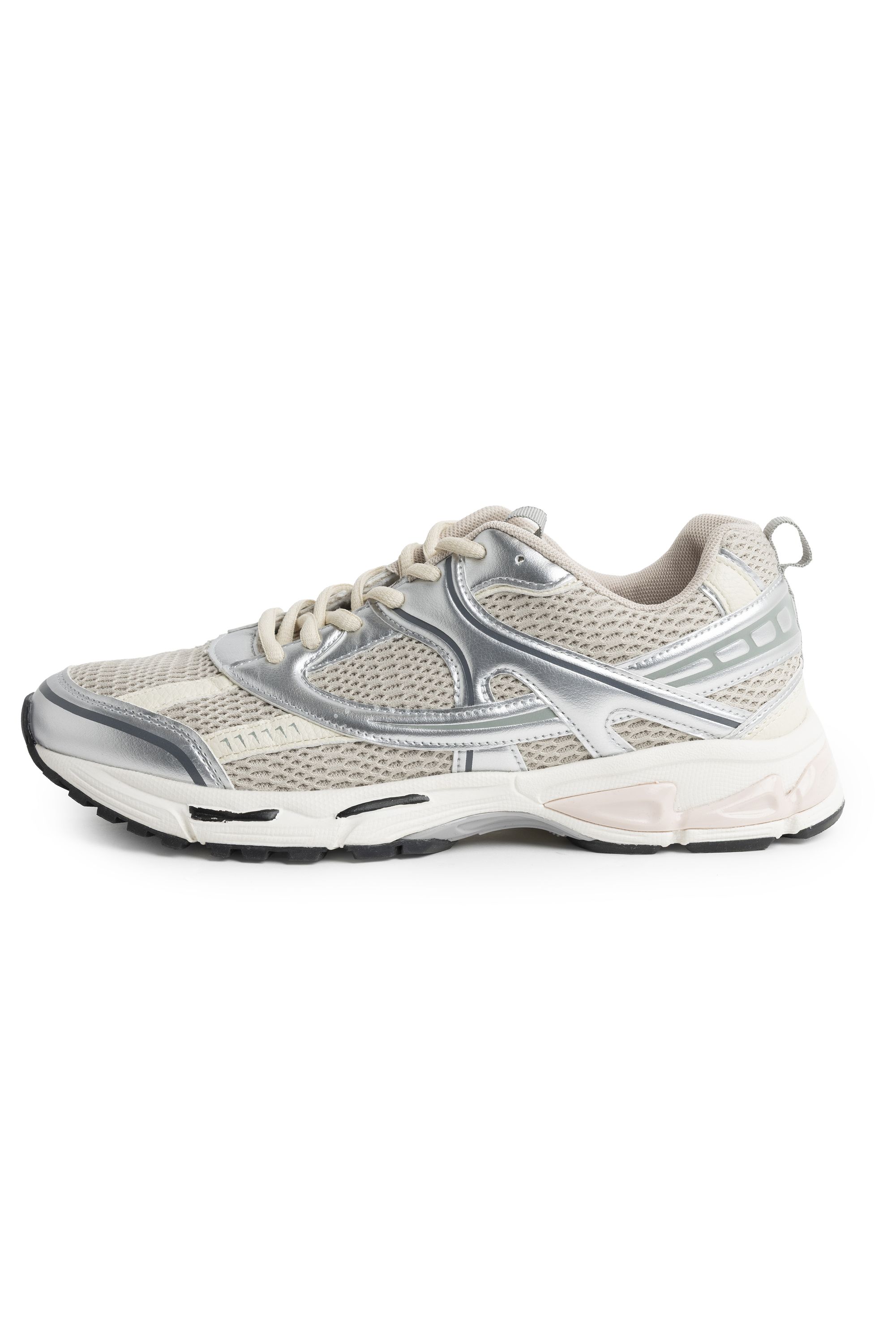 Norah Beige sneaker met metallic details silver 218168-099-42