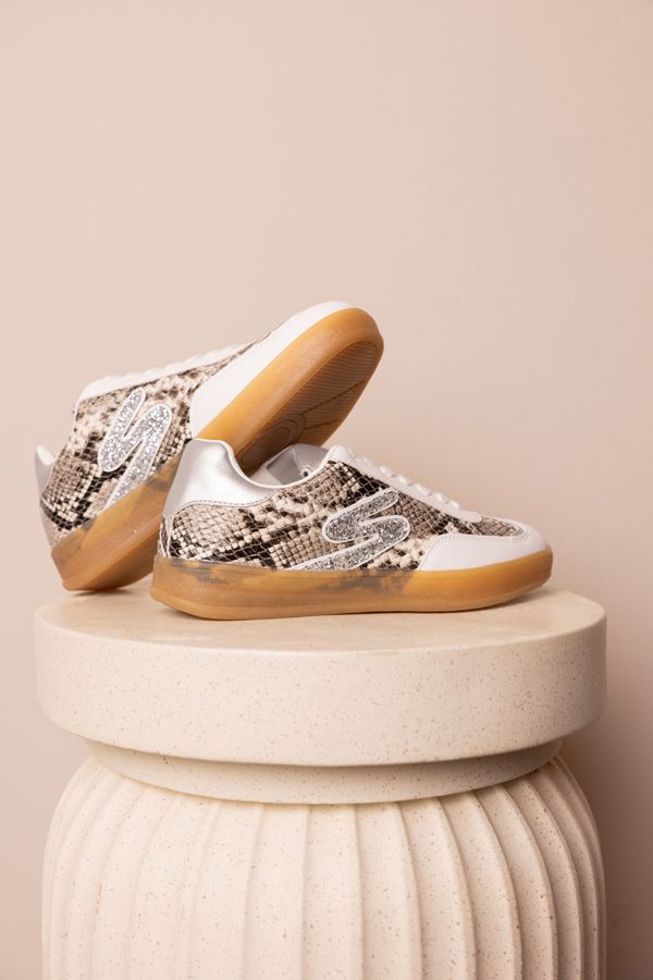 Norah Beige sneaker met slangenprint brown multicolor 218170-220-41