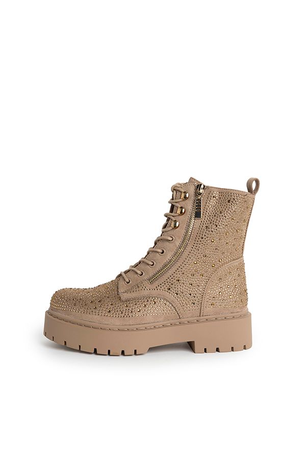 Norah Beige veterboot met steentjes beige 218179-106-42