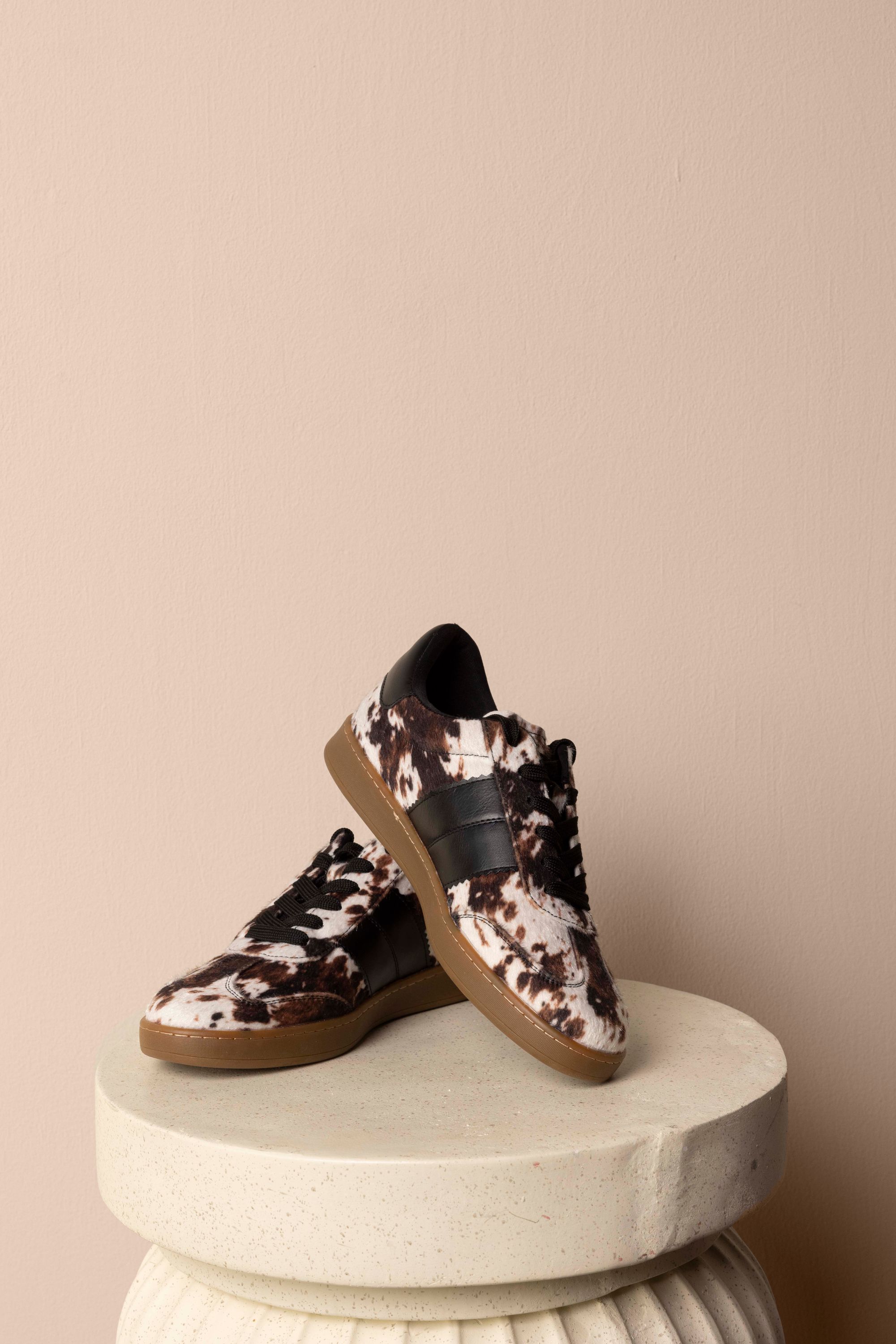 Norah Sneaker met koeienprint brown multicolor 218182-220-38