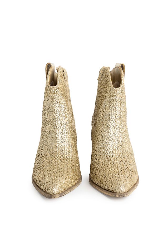 Norah Goudkleurige enkellaars met geweven structuur gold 218183-199-38