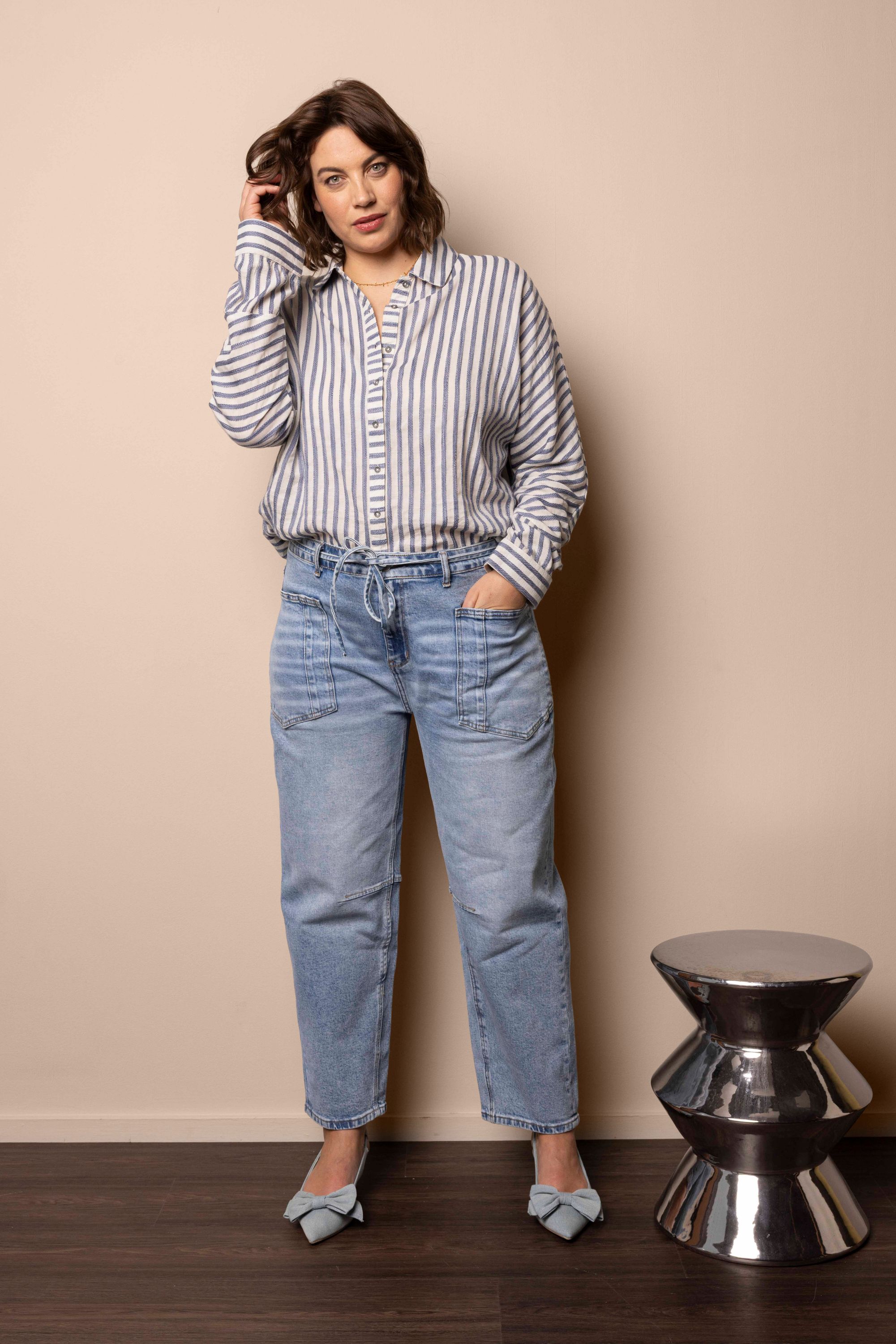 Norah Barrel jeans | Lichtblauw | L28 light denim 218210-478-34