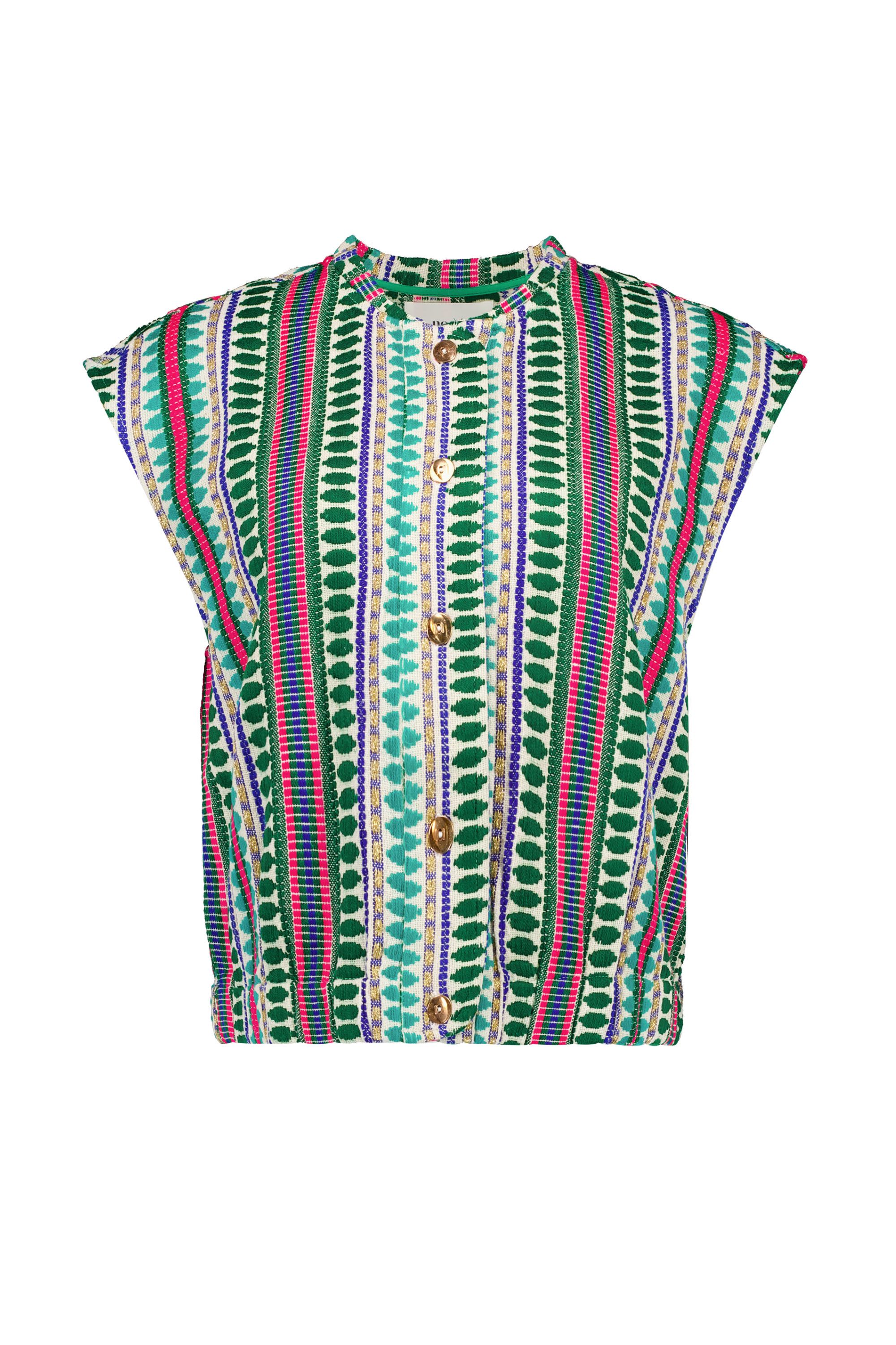 Norah Groen boho gilet green multicolor 218213-520