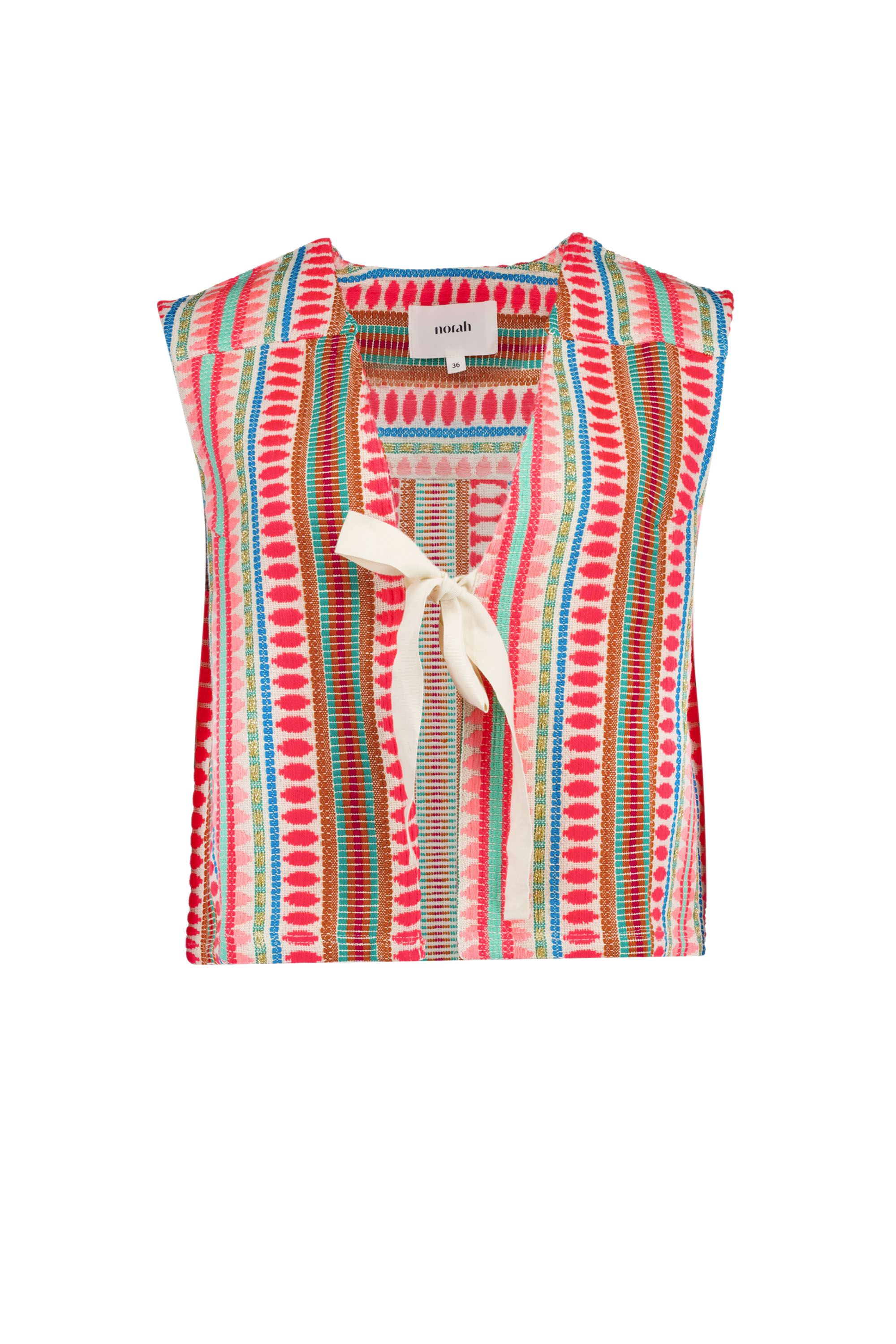 Norah Roze boho gilet pink multicolor 218214-920-34