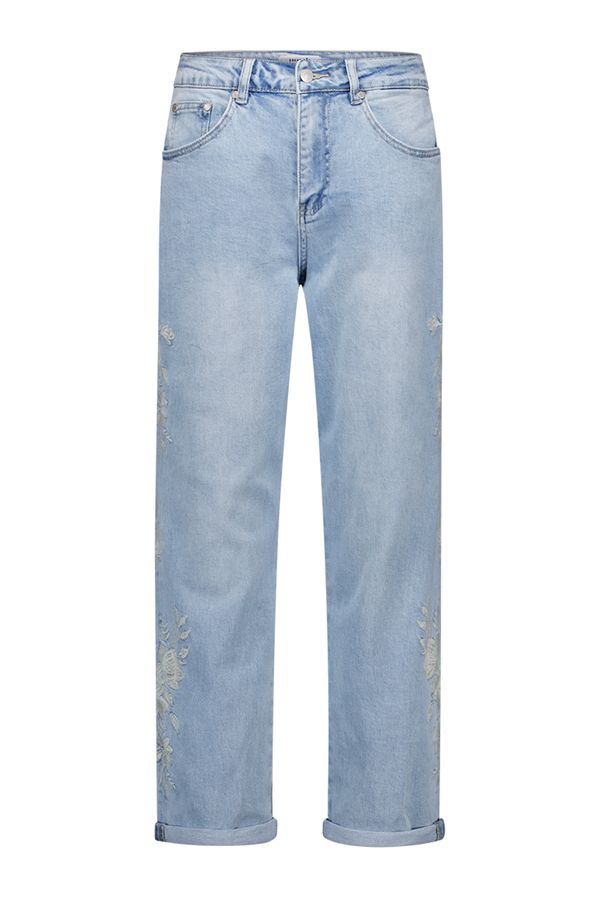 Norah Boyfriend fit jeans | Lichtblauw | Borduursels | Cropped light denim 218218-478-42