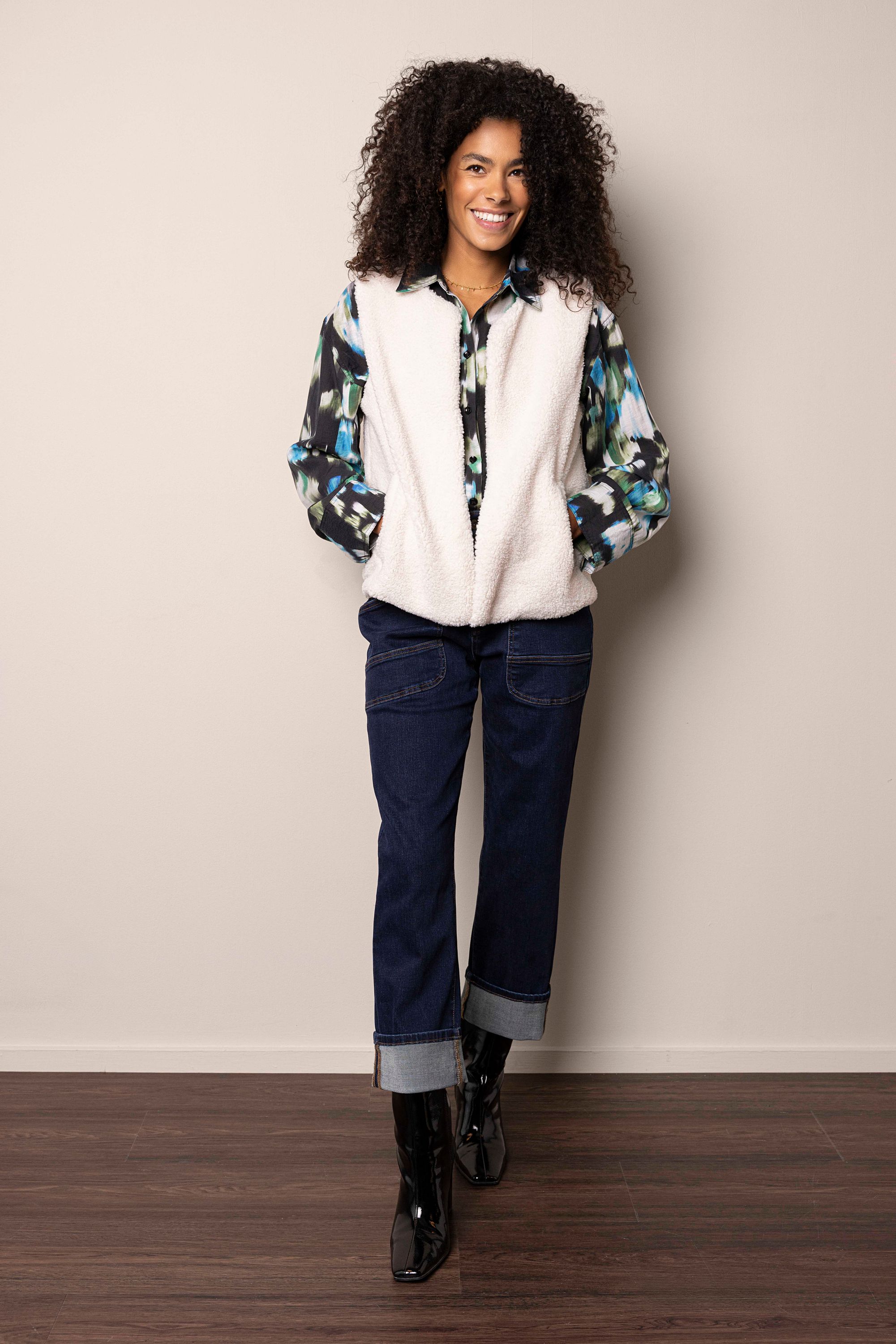 Norah Off-white teddy gilet off-white 218220-101-42