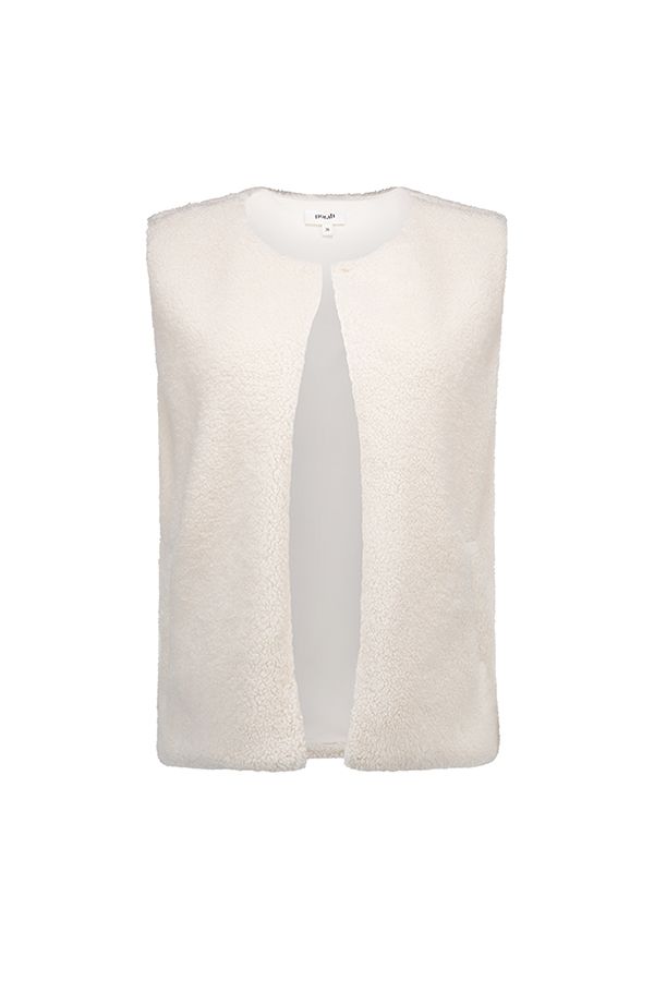 Norah Off-white teddy gilet off-white 218220-101-42