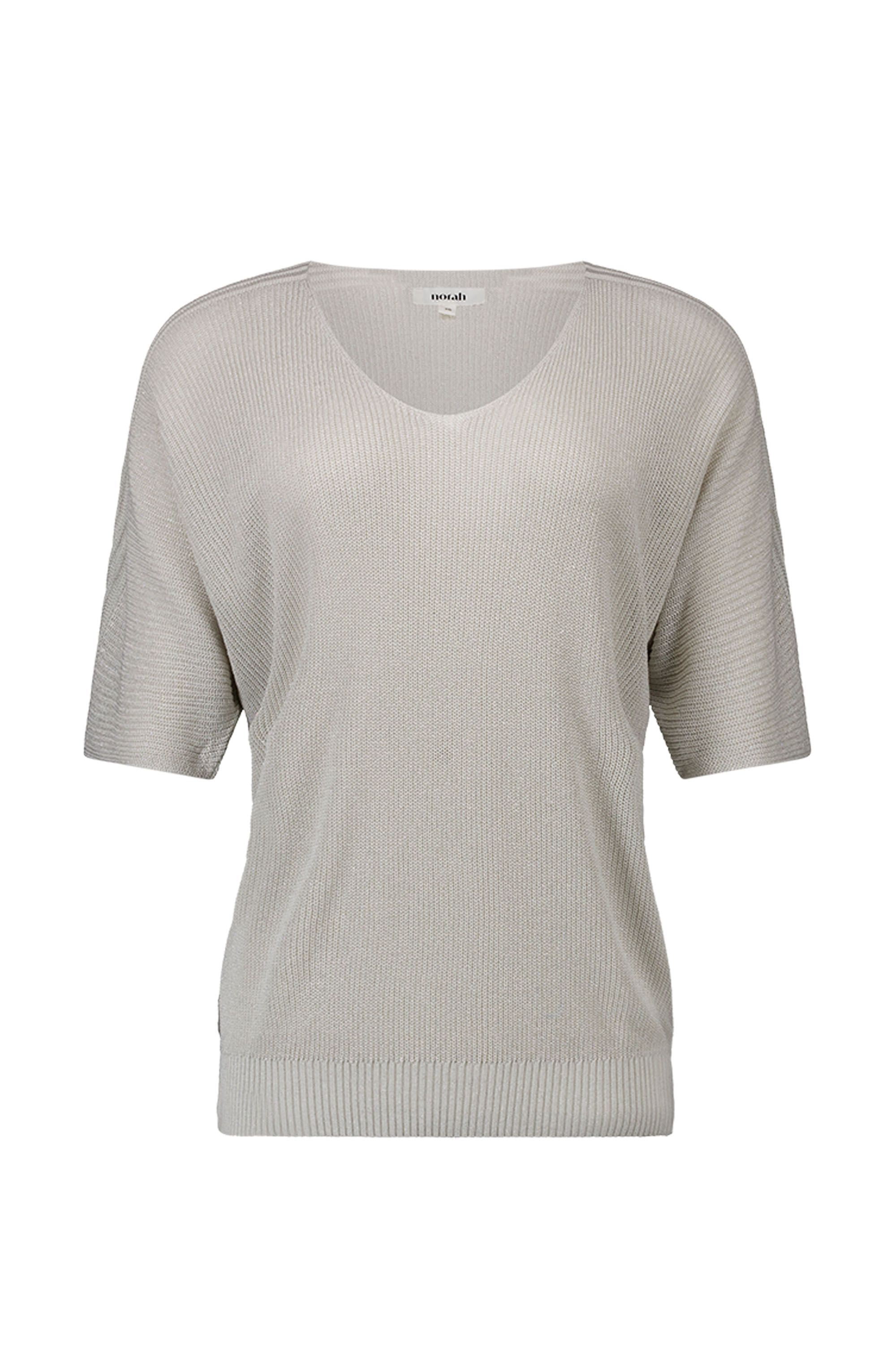 Norah Fijngebreid zilverkleurige trui met lurex silver 218226-099-44