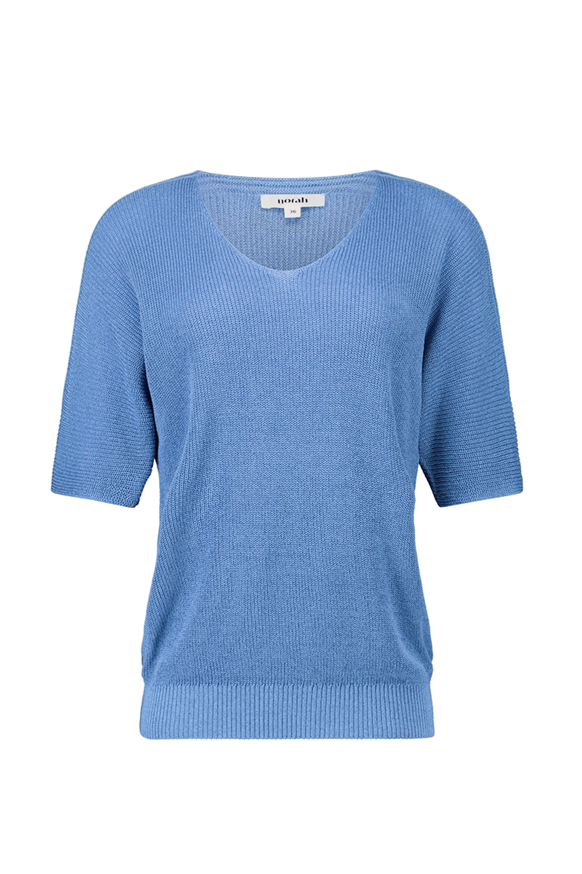 Norah Fijngebreid blauwe trui met  lurex sky blue 218226-404-40