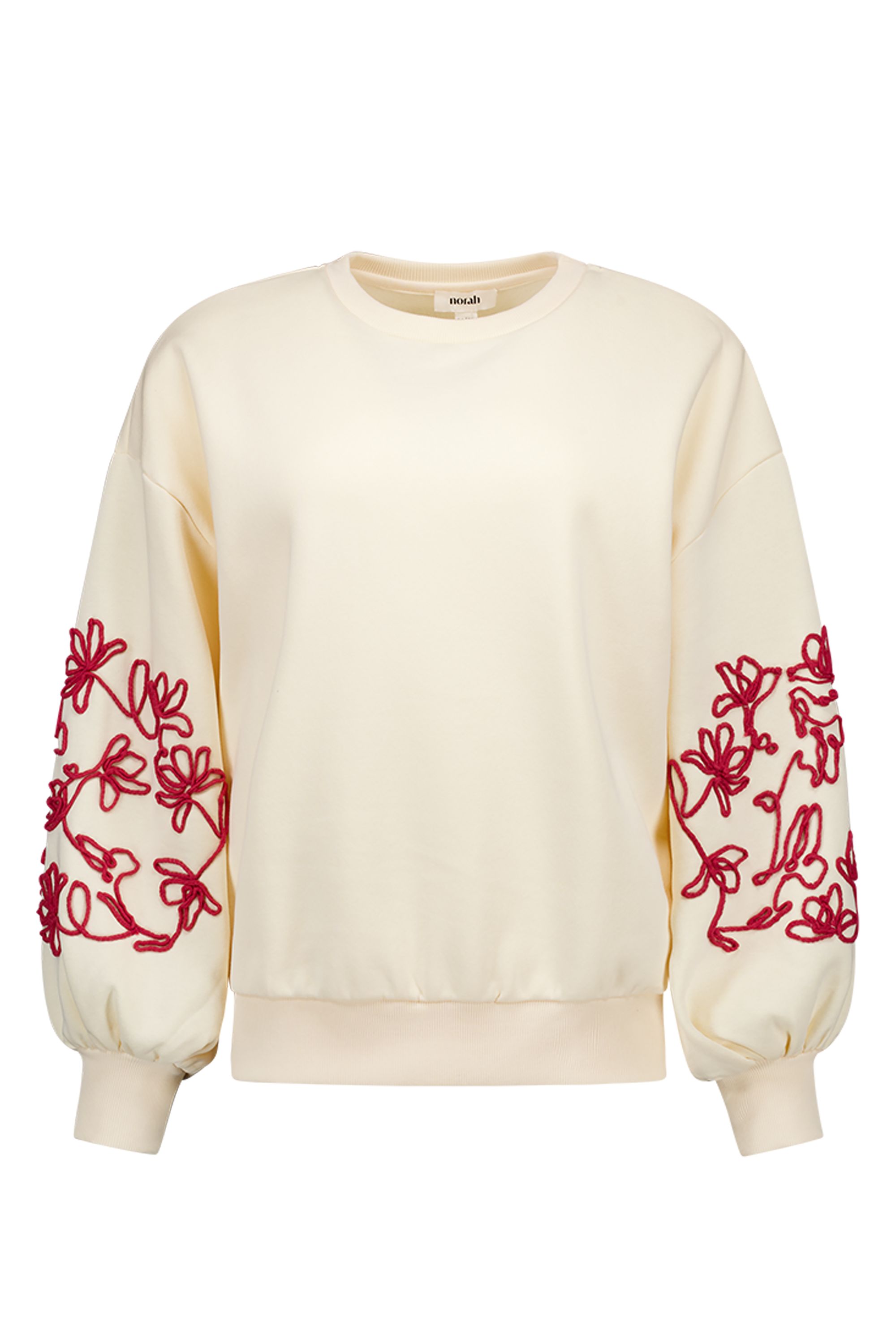 Norah Ecru sweater met rode borduursels ecru/red 218228-176-34-36