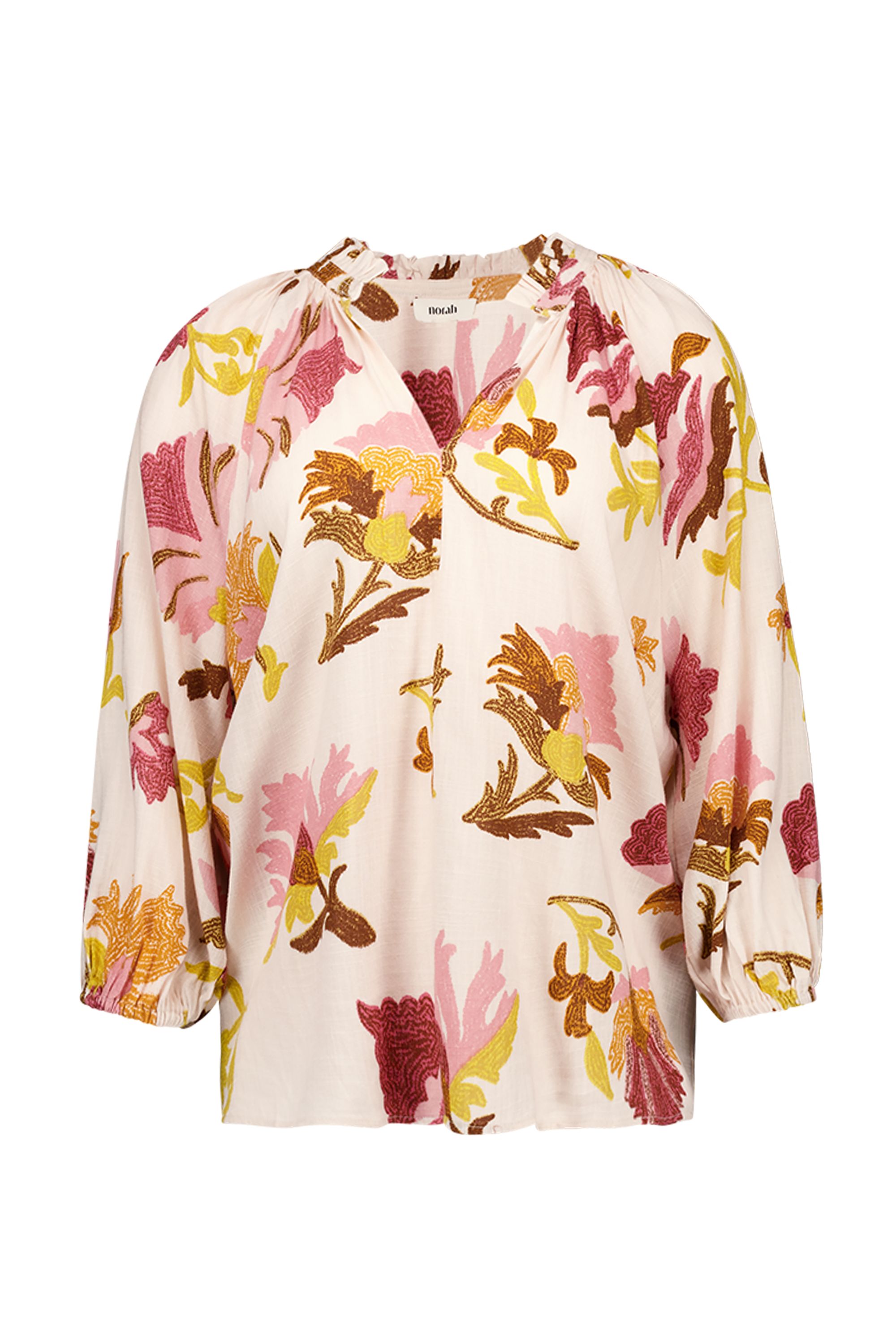 Norah Off-white blouse met kleurrijke bloemen pink multicolor 218232-920-48