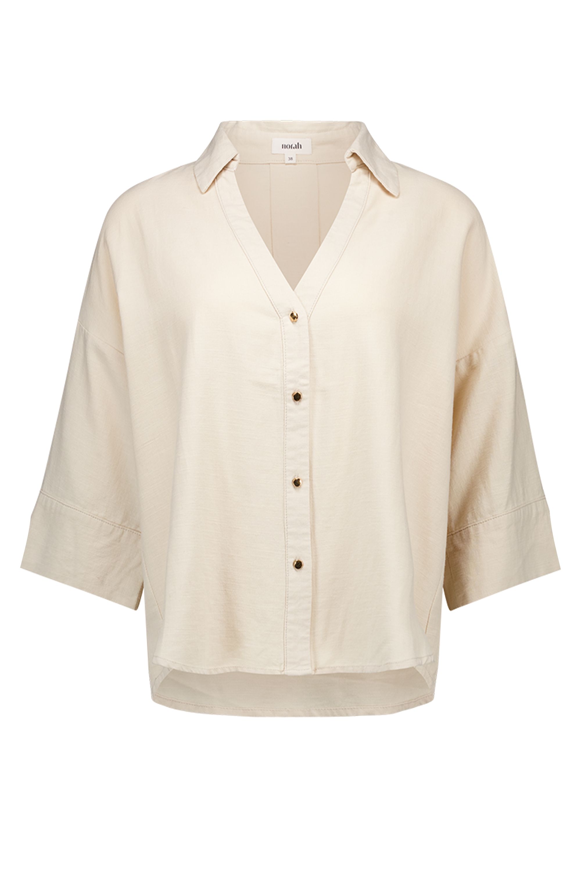 Norah Ecru blouse met goudkleurige knopen ecru 218235-102-48