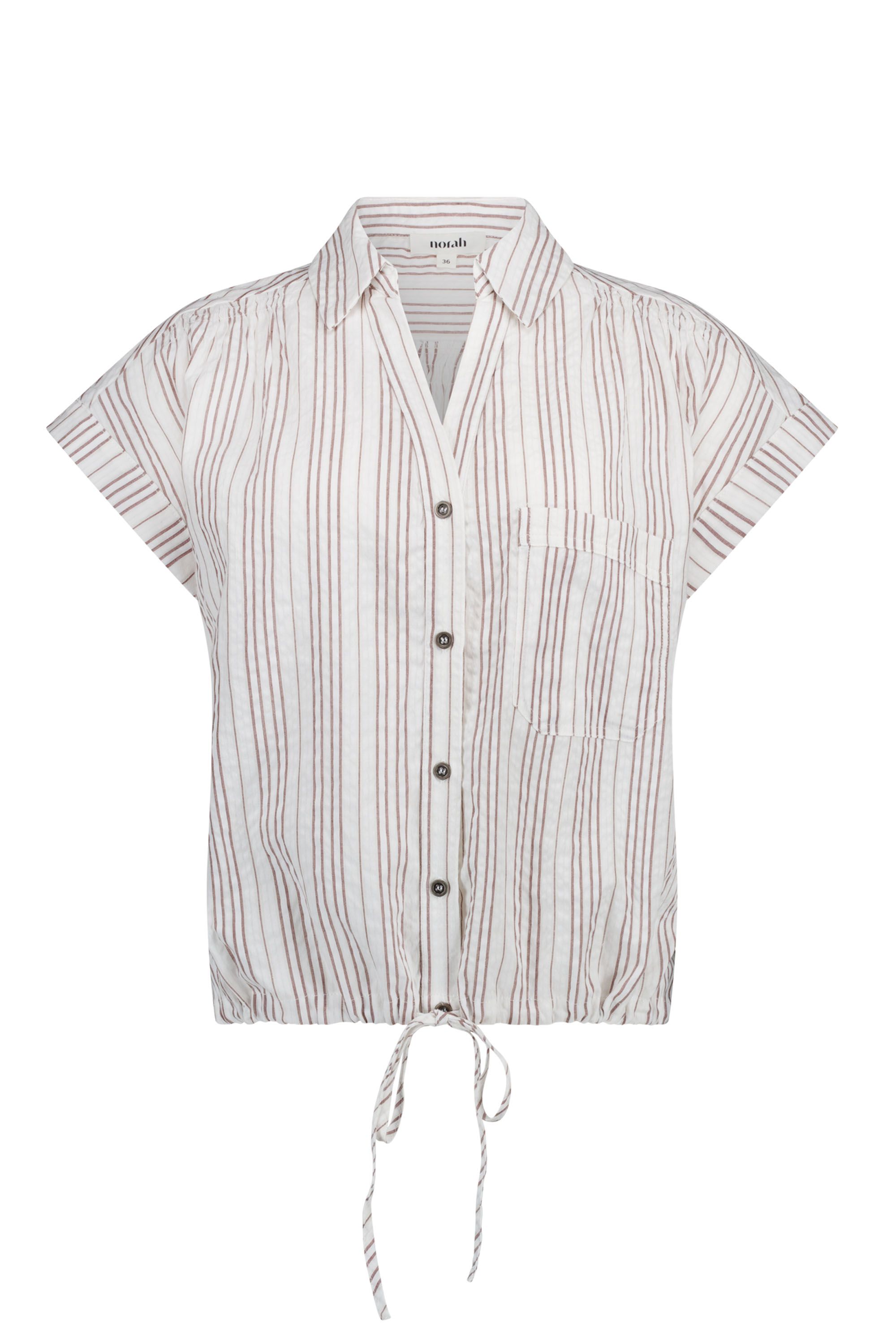 Norah Ecru/bruin gestreepte blouse ecru/brown 218239-172