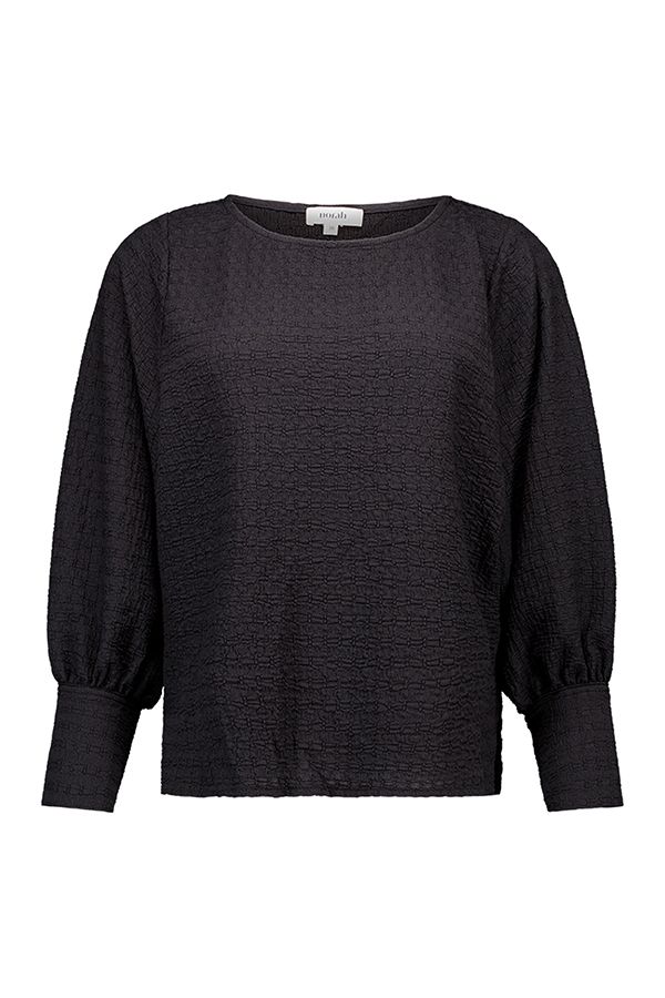 Norah Zwarte top met structuur black 218240-001-48