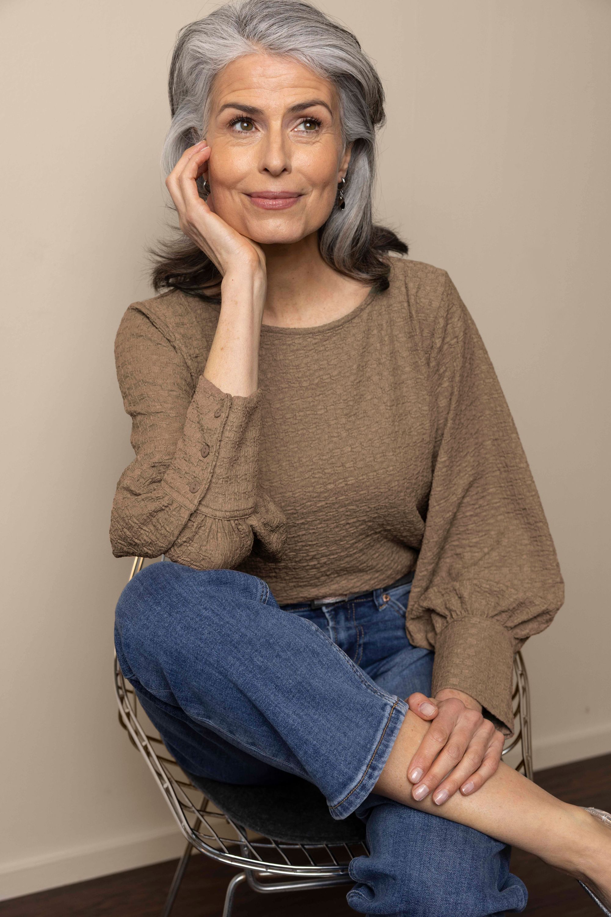 Groene top met structuur