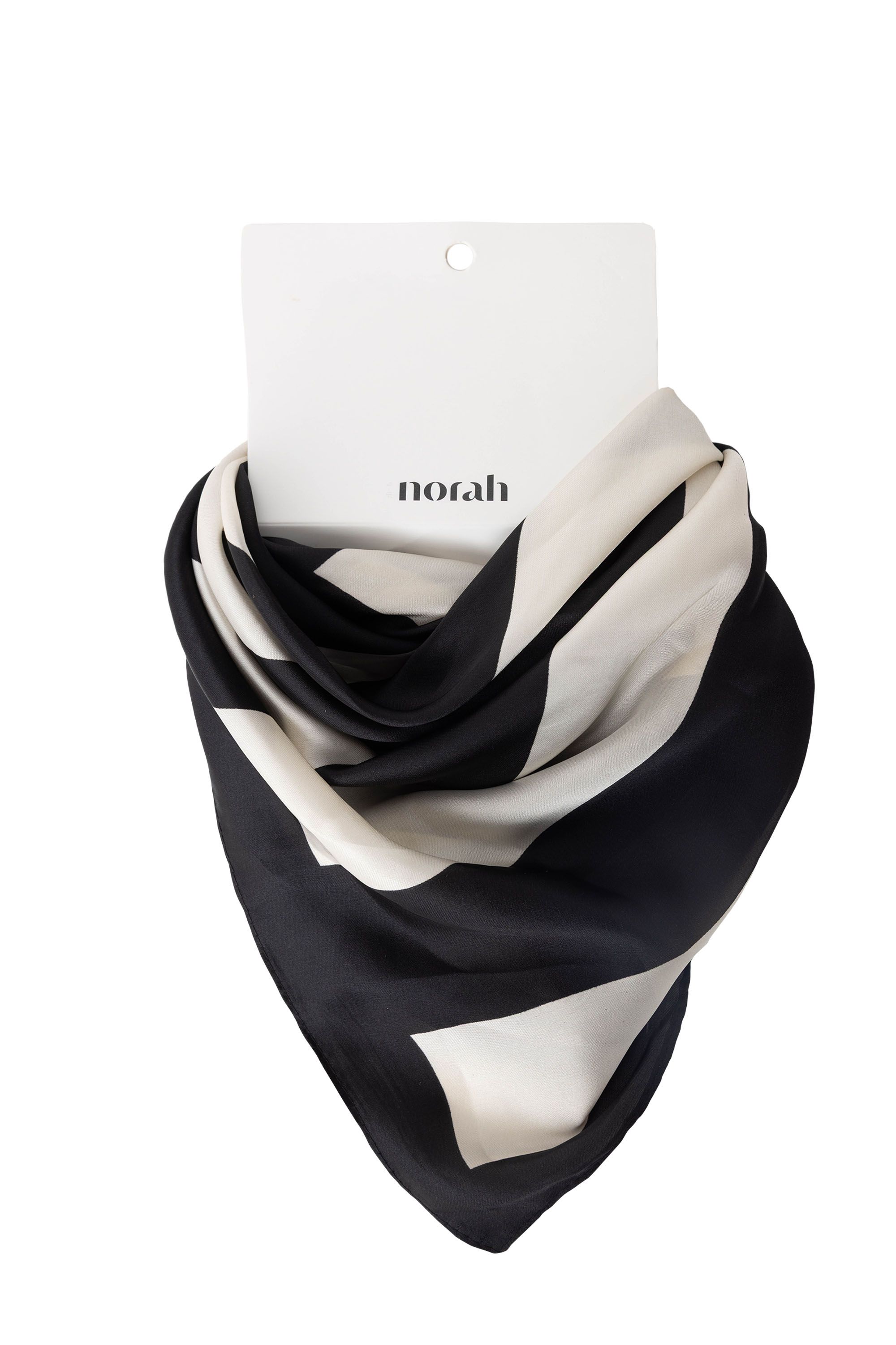 Norah Glanzende sjaal met strepen black/white 218243-031-ONE