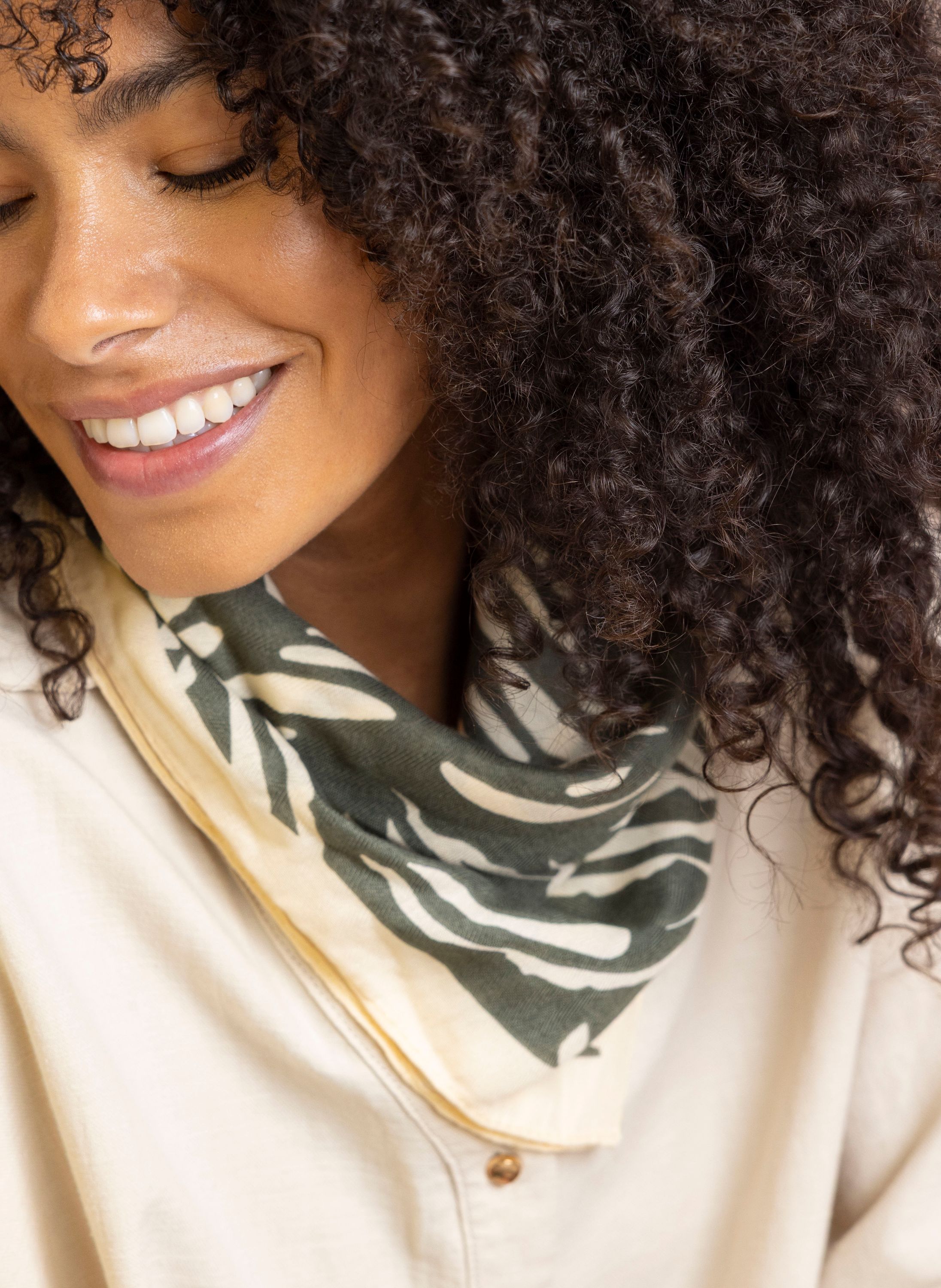 Norah Ecru/groene sjaal ecru/green 218246-175-ONE