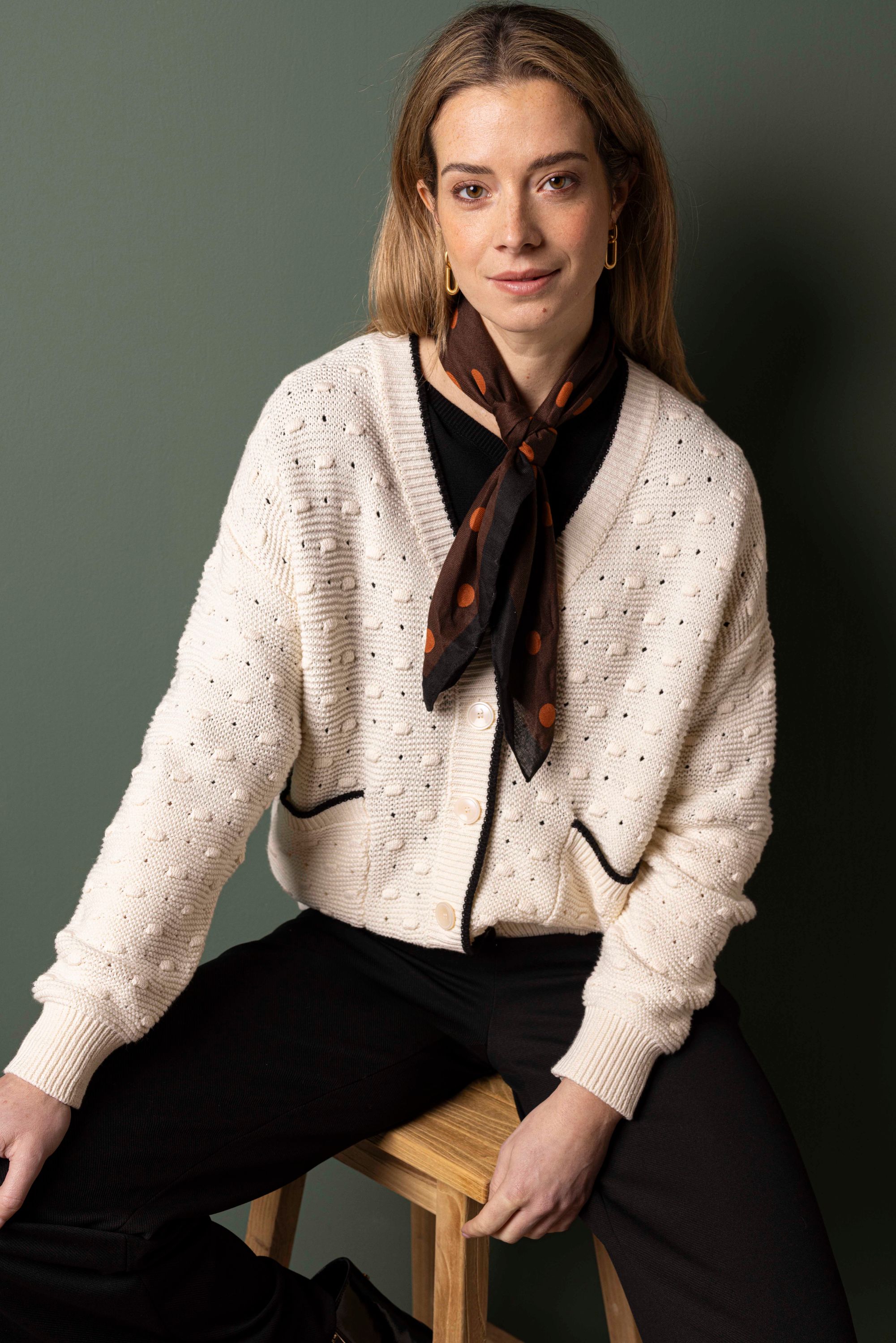 Norah Bruine sjaal met stippen brown multicolor 218250-220-ONE