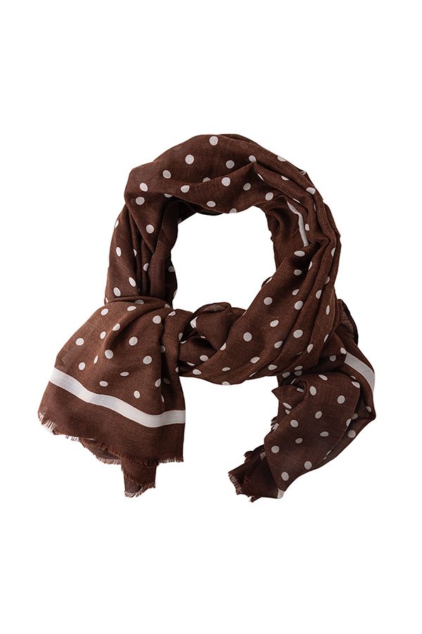 Norah Bruine sjaal met witte stippen brown/white 218252-231-ONE