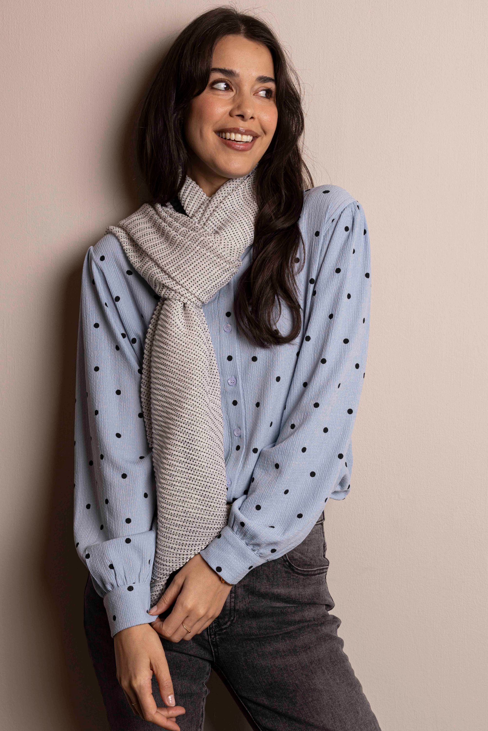 Norah Witte sjaal met zwarte stippen white/black 218256-131-ONE