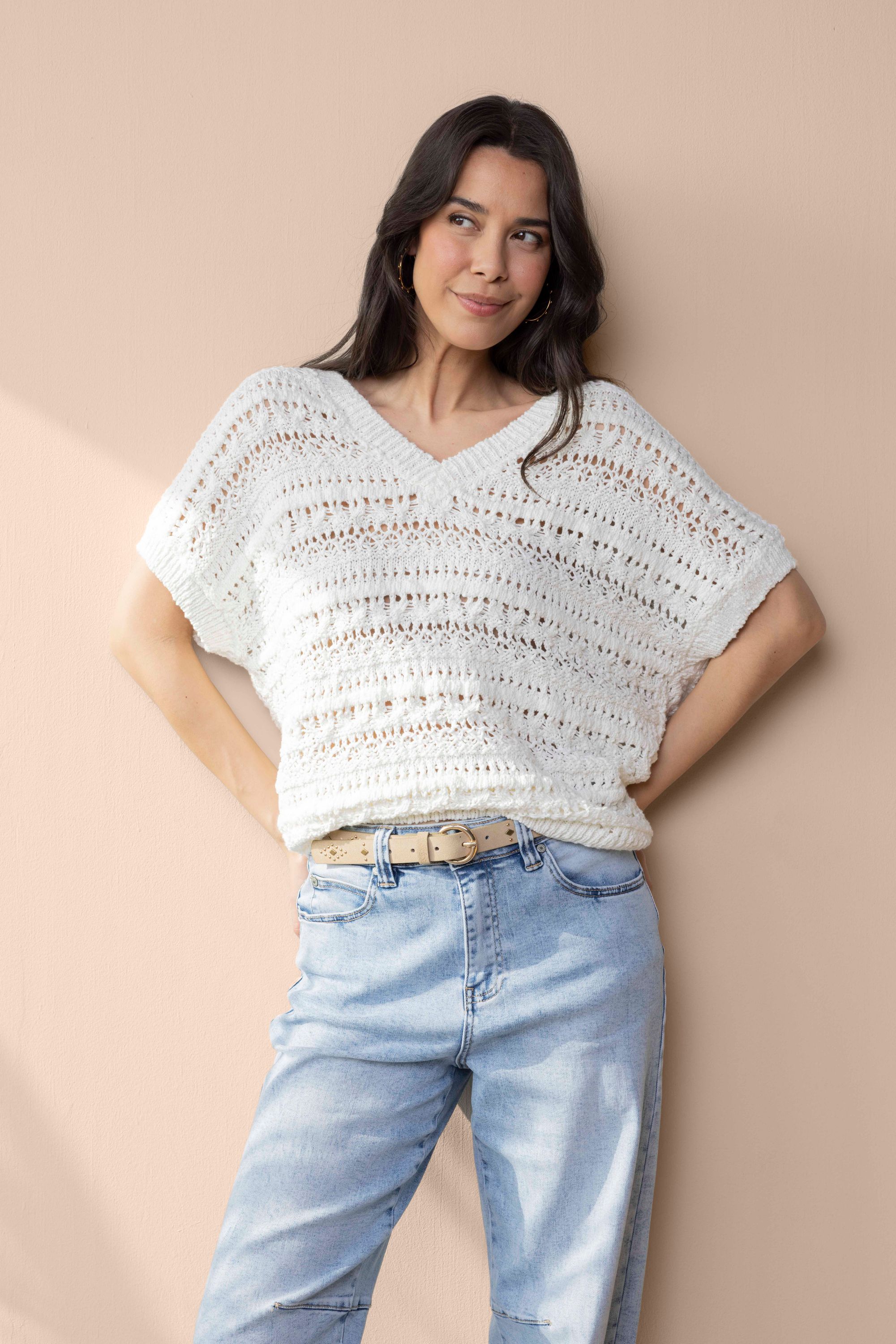 Norah Off-white gebreide trui off-white 218257-101-46