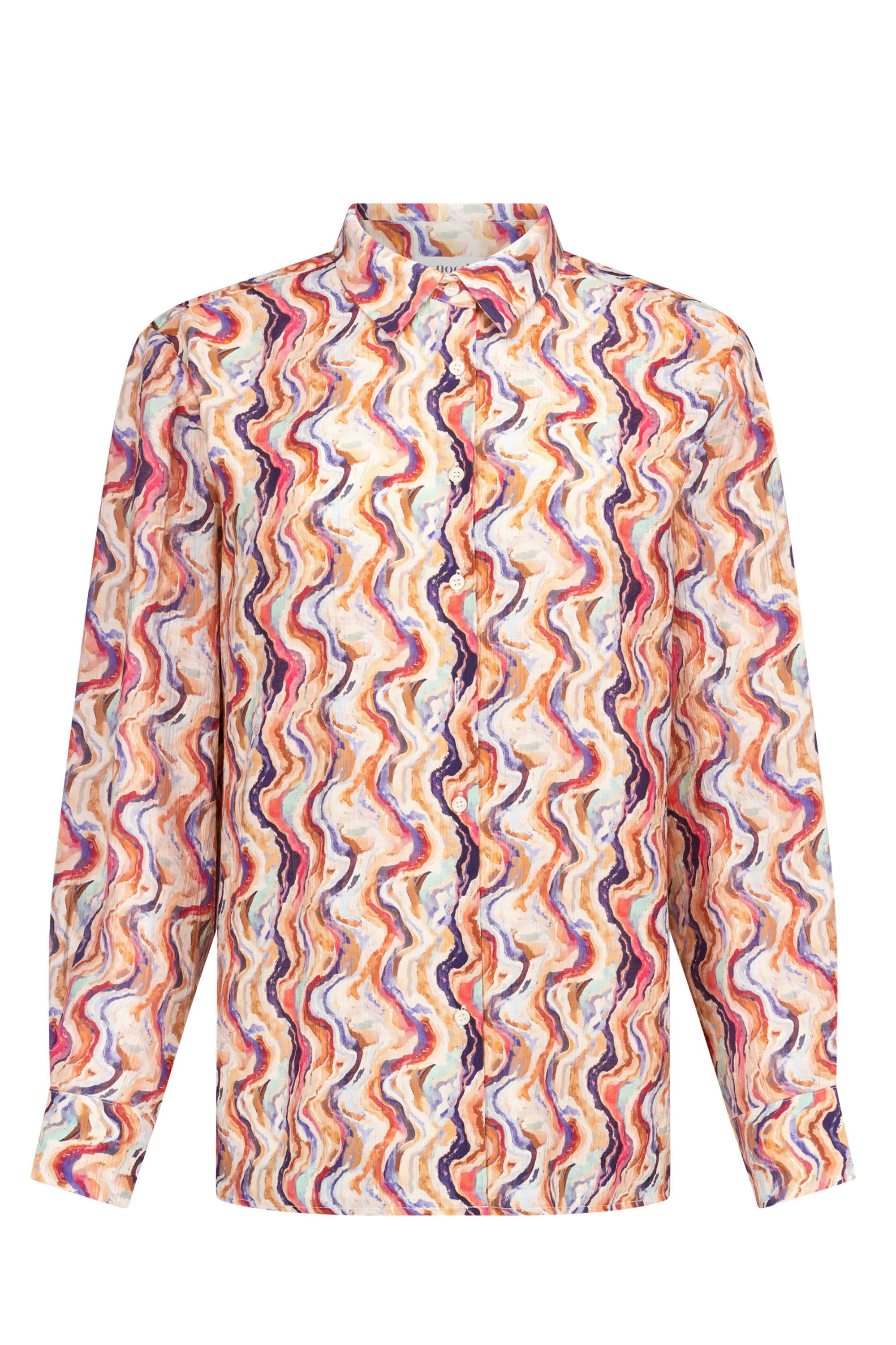 Norah Kleurrijke blouse met grafische print blue multicolor 218262-420