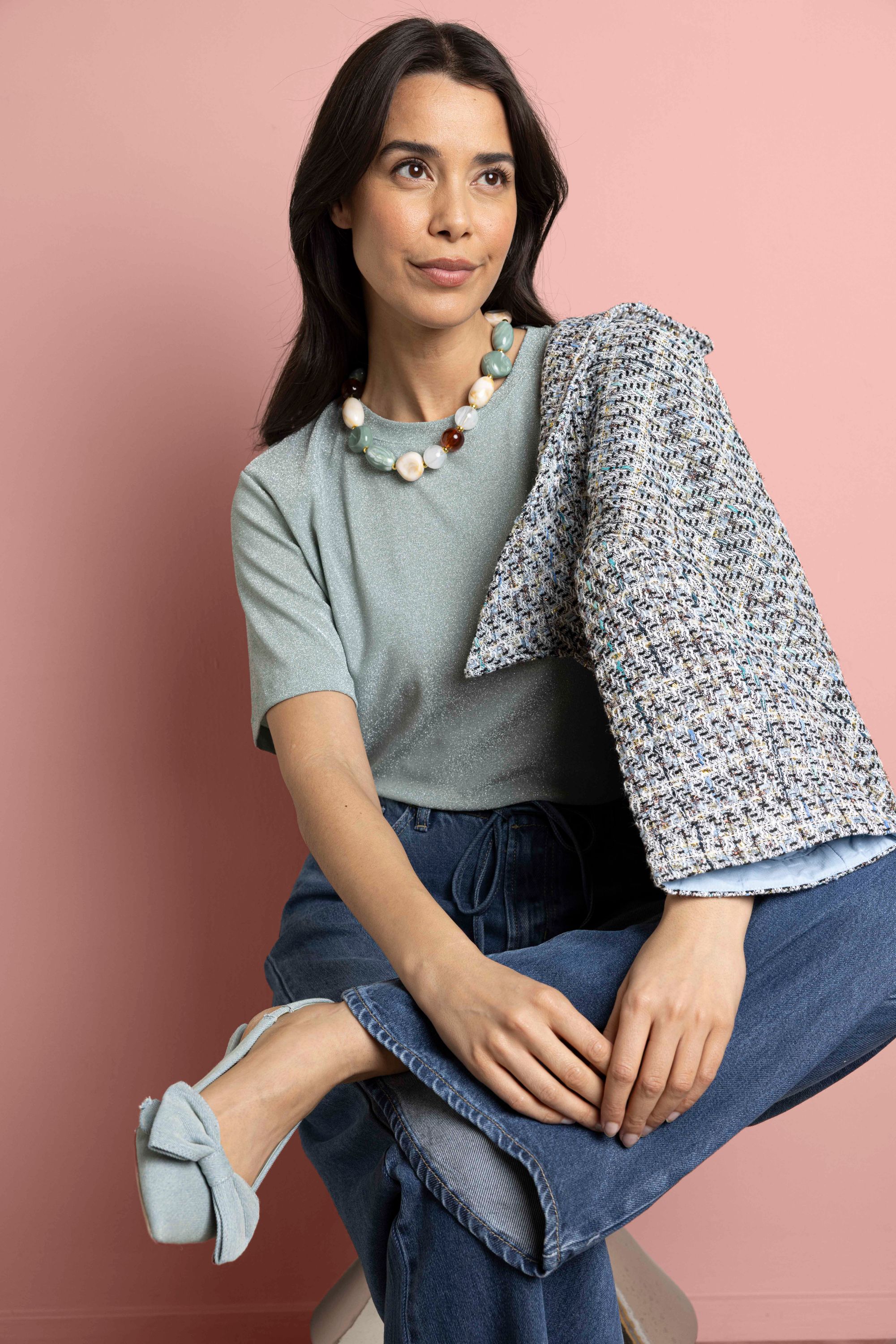 Norah Mintkleurig shirt met glans mint 218264-502-44